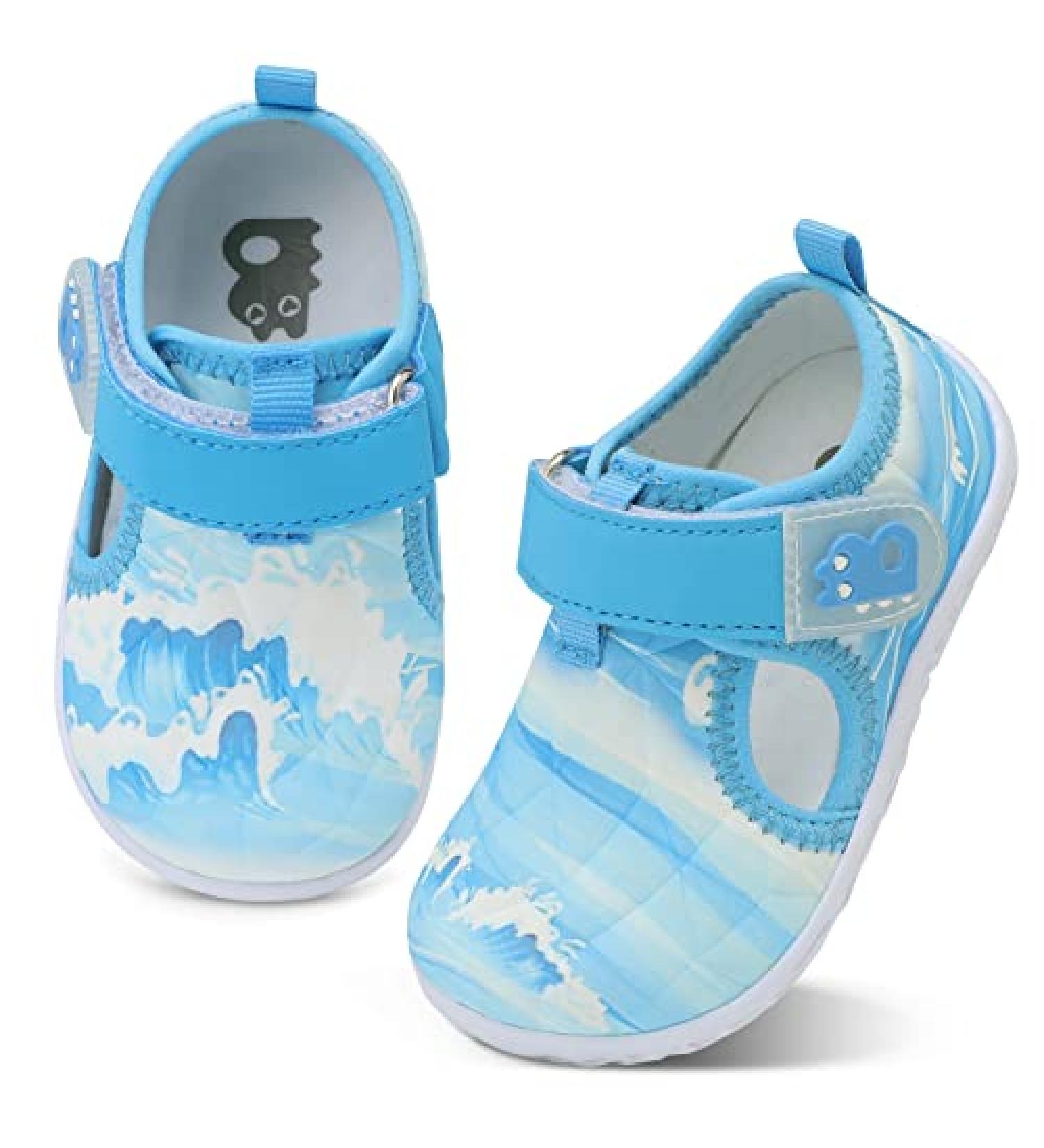 Besroad Kids Water Sport Shoes Toddler Outdoor Quick Dry Aqua Sneakers 6-6.5 Sea Wave - Buy Online on SooperMarket.com
