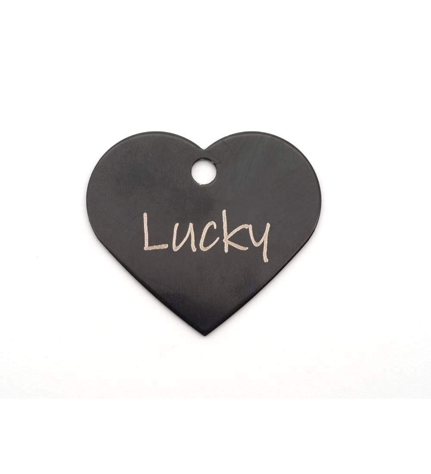 Buy Heart Pet Aluminum for Dogs & Cats - Engraving Colors & Fastening Ring - Light & Robust (Black) - International Shipping - Buy Online on SooperMarket.com