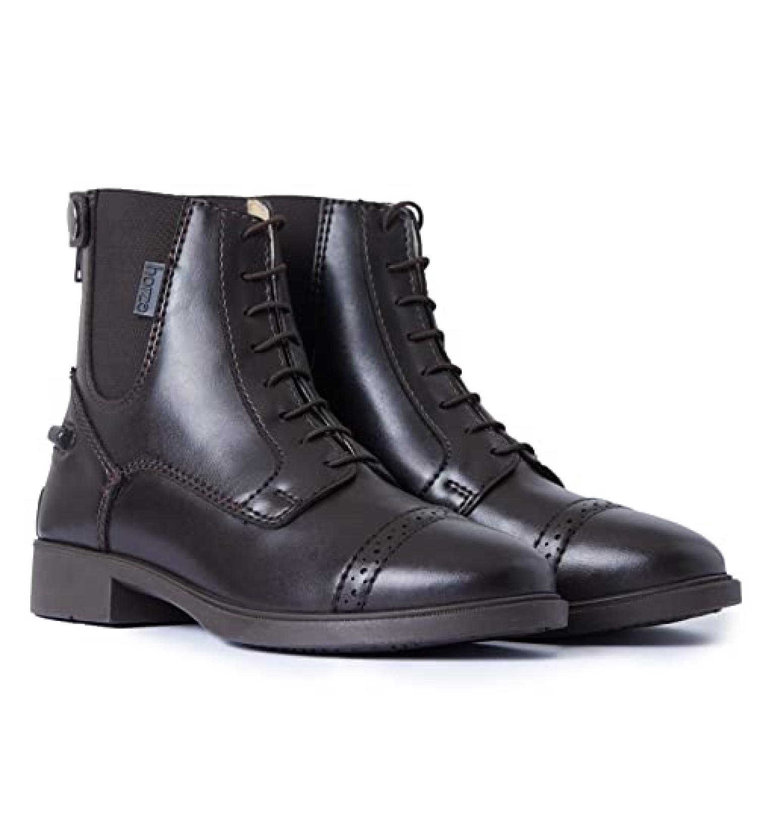 Horze Kilkenny Kids' Unisex Equestrian Synthetic Leather Zip-Up Paddock Boots - Brown 12.5 - Buy Online on SooperMarket.com