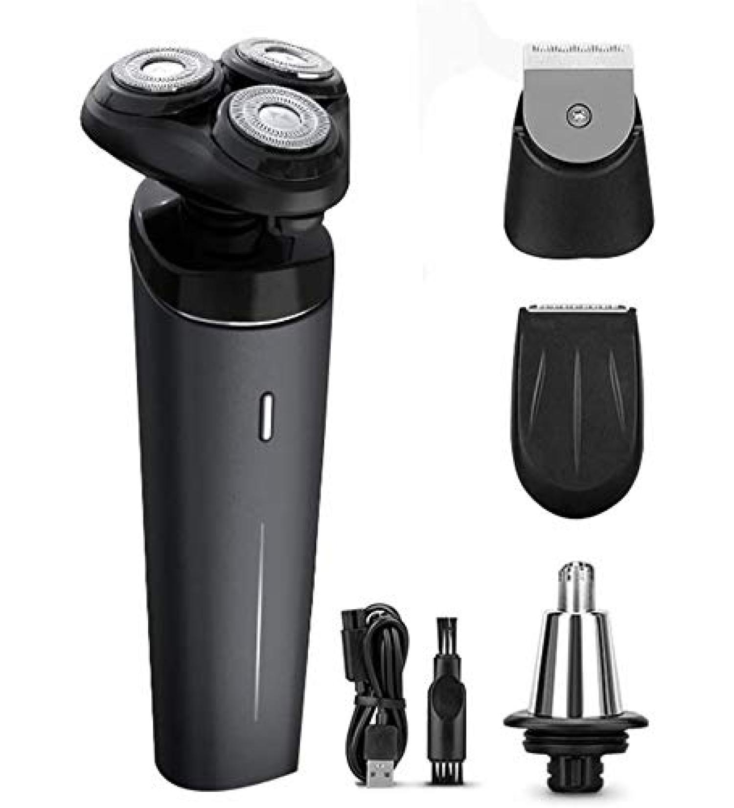 Buy Rechargeable Electric Razor for Men - Waterproof Cordless 4-in-1 Shaver & Trimmer - IPX7 Wet/Dry | USB Charging - Black - Buy Online on SooperMarket.com
