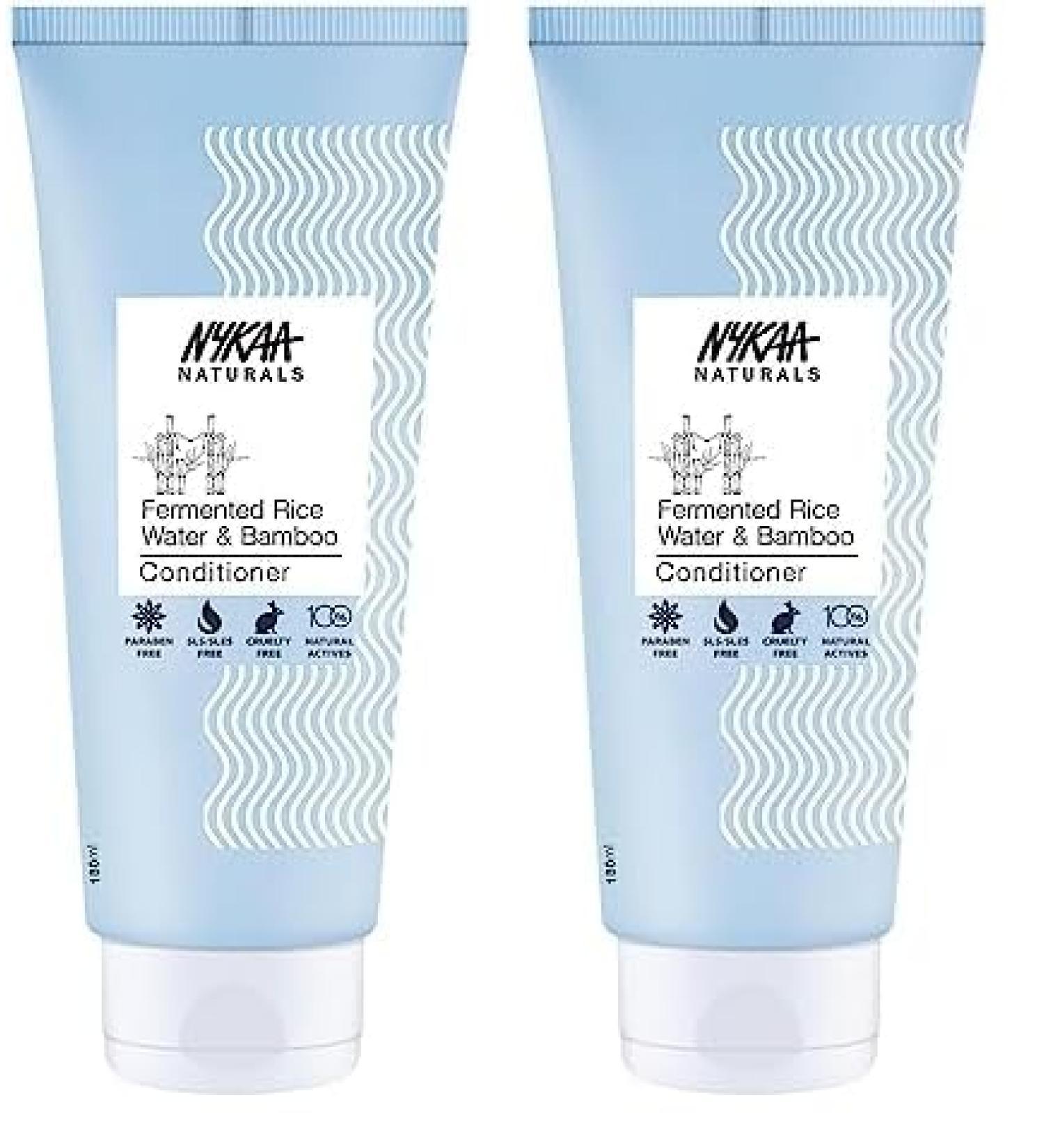 Buy Nykaa Naturals Conditioner - Fermented Rice Water & Bamboo (Pack of 2) | Vitamin E & Inositol | Deep Damage Reversal | International Shipping Available - Buy Online on SooperMarket.com