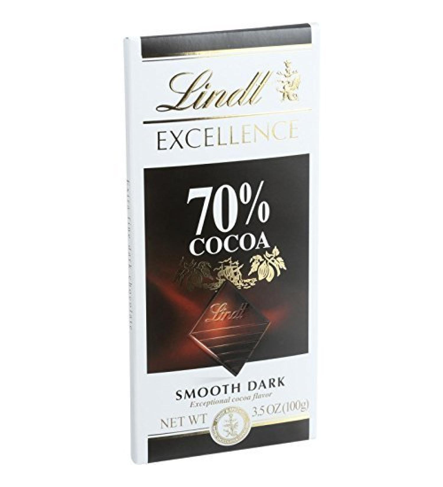Lindt Excellence Dark Chocolate 70% Cocoa Packages 3.5 OZ (Pack of 24) by Lindt