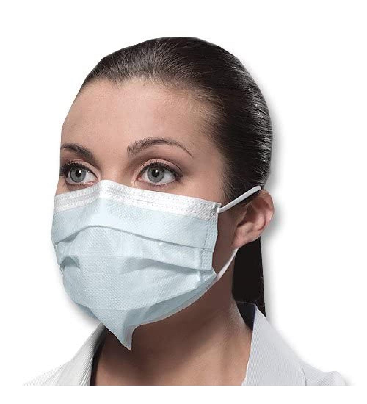 Crosstex CR-GCIBLSF Isofluid Earloop Mask with Secure Fit Blue (Pack of 50)