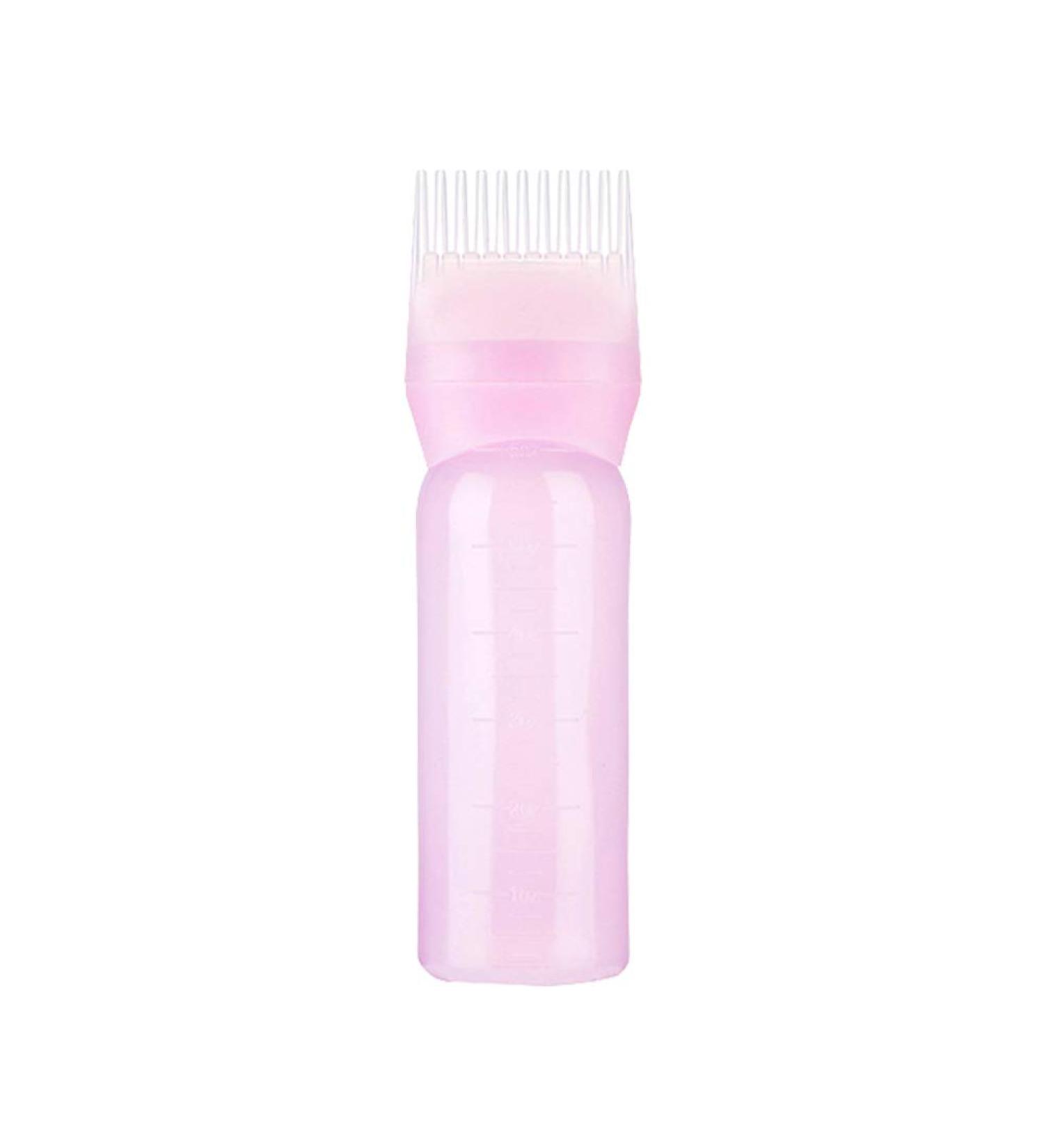 Ehoter 120Ml Applicator Bottle Hair Colour Brush Hair Oil Bottle with Graduated Brush Applicator Bottle Comb Root Comb Salon Hair Coloring Tool (Pink) 1.0 count - Buy Online on SooperMarket.com