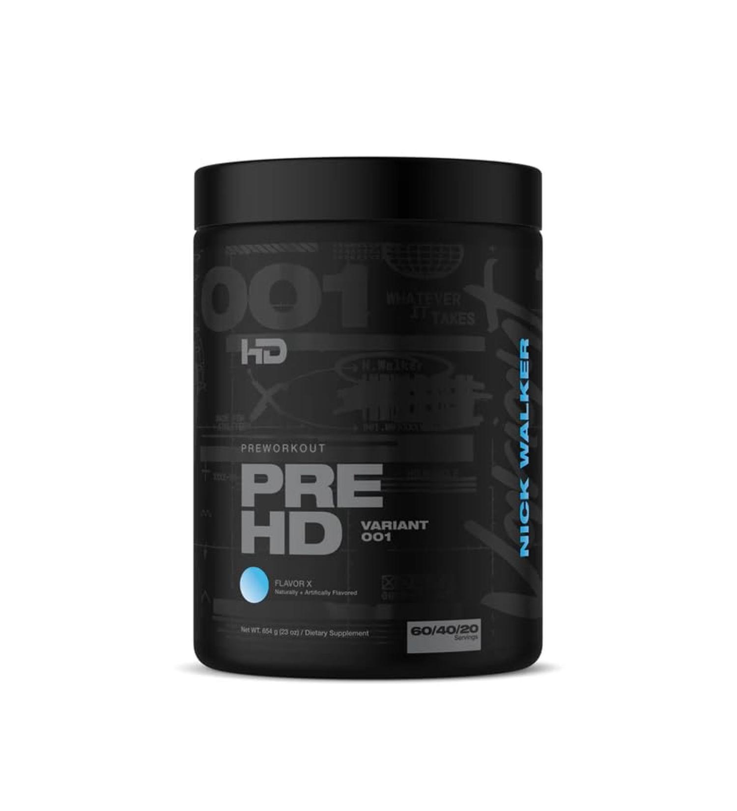 HD MUSCLE PreHD Variant 001 Pre-Workout Powder | Nick Walker Signature Series | High Stim All In One PreWorkout | L-Citrulline Creapure Creatine Beta Alanine Caffeine | 60 Servings (Flavor X) Flavor X 60 Servings - Buy Online on SooperMarket.com
