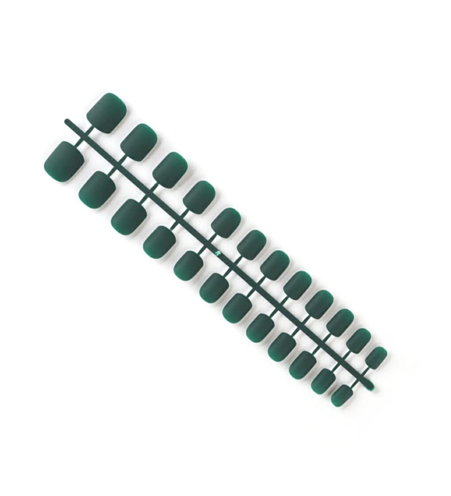 Dajidafu 24 Pieces Square Head Frosted Coffin False Nails DIY Exquisite French Style Unique Elegant Colour-fast Acrylic Nail 15blackish green - Buy Online on SooperMarket.com