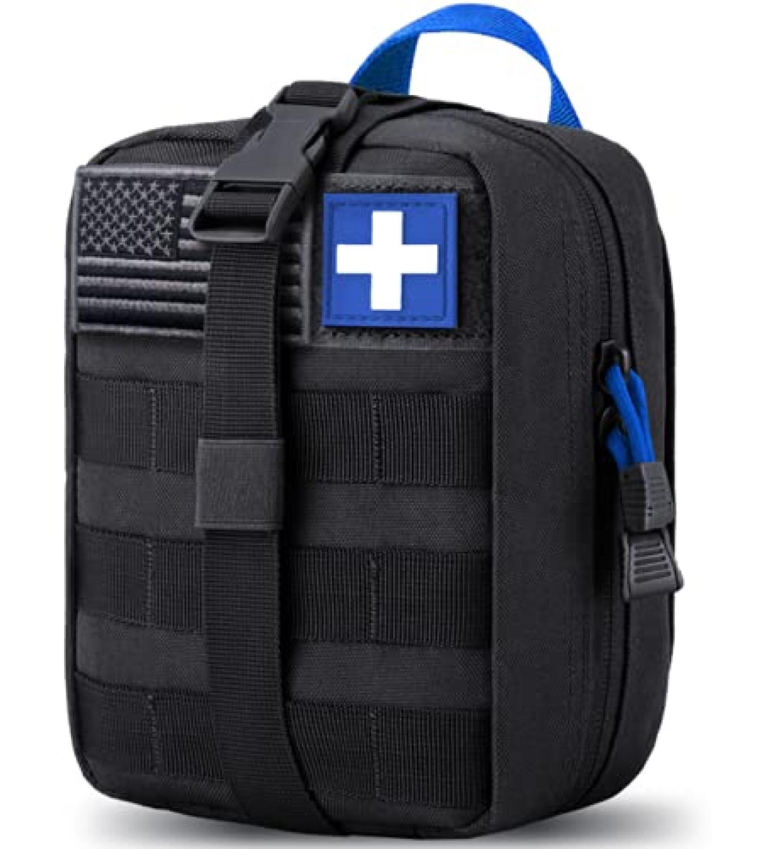 Buy Medical Tactical Bags & EMT IFAK Rip-Away Utility Pouch | Camping Hunting Hiking Supplies - Blue/Black - Buy Online on SooperMarket.com
