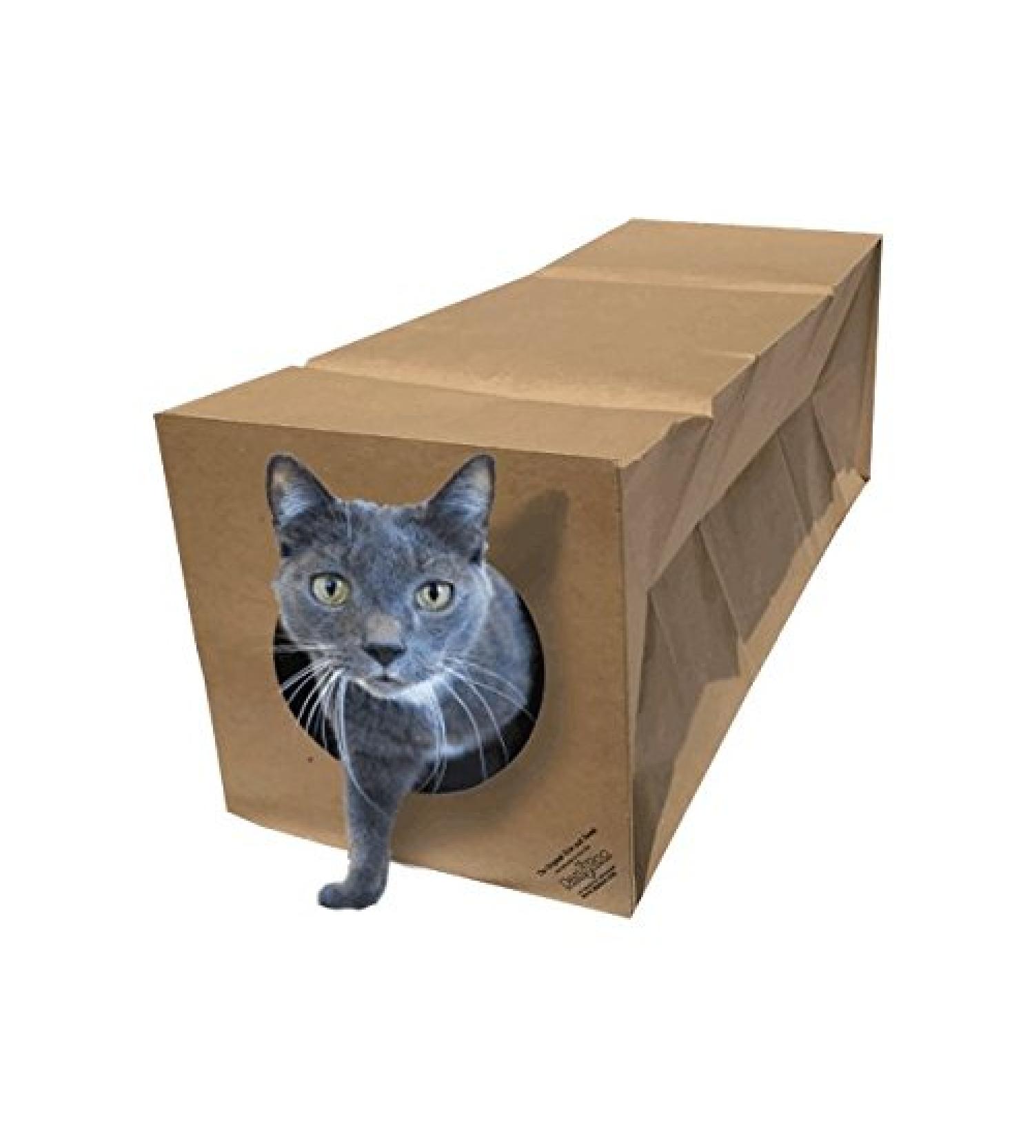 Dezi & Roo Hide and Sneak Collapsible Paper Tunnel: Interactive Cat Toy for Enrichment - Buy Online on SooperMarket.com