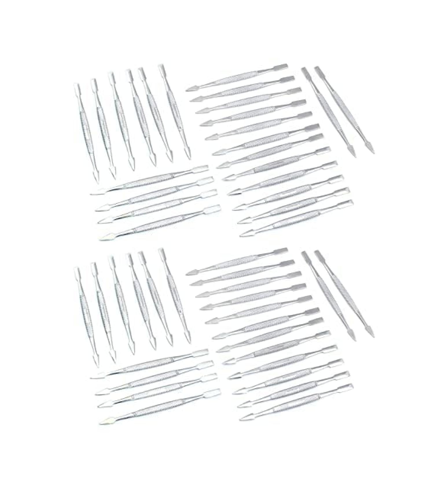 LAJA IMPORTS SET OF 50 PROFESSIONAL NAIL CUTICLE PUSHER STAINLESS STEEL FOR MANICURE AND PEDICURE