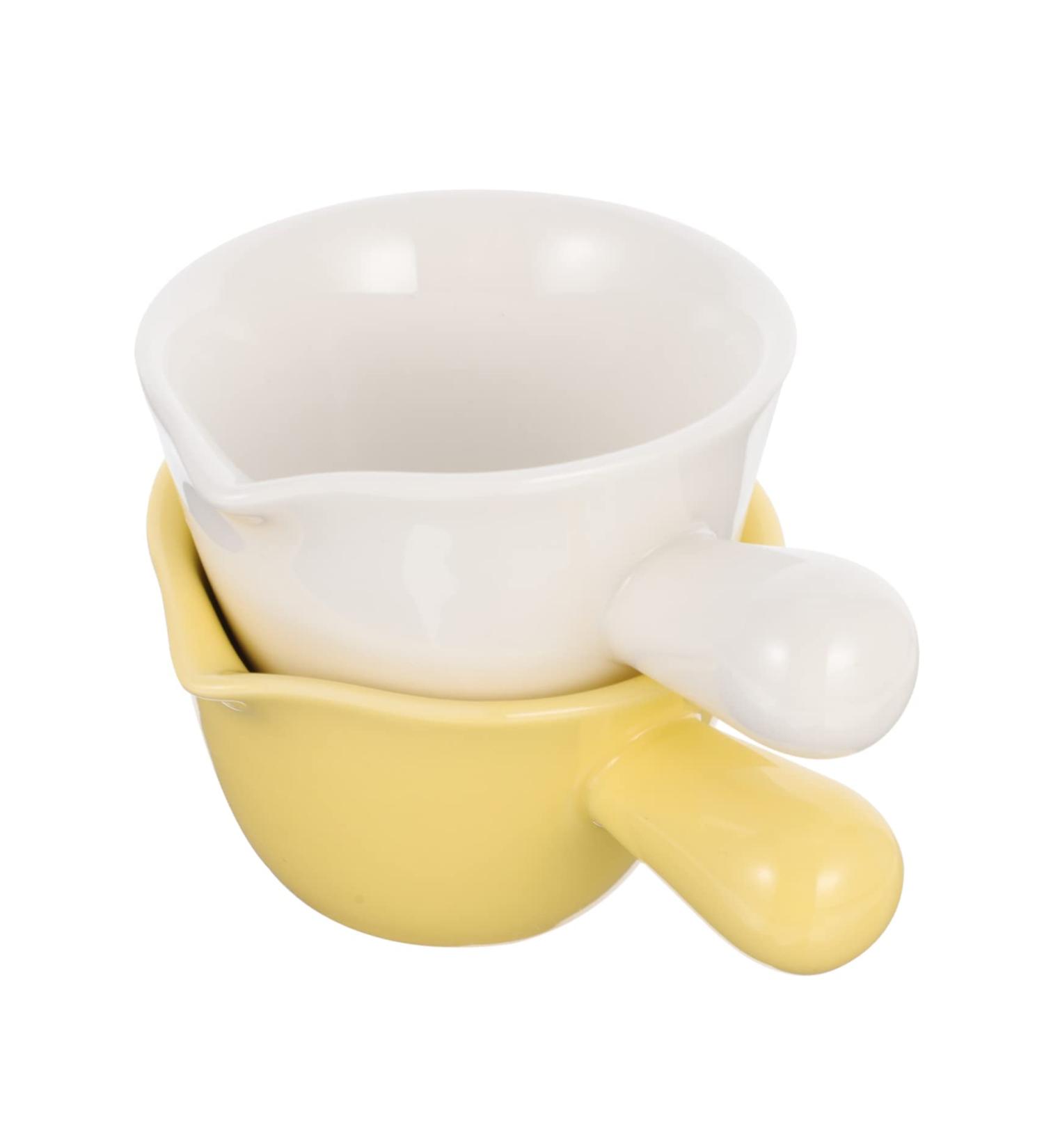 MAGICLULU 2pcs Long Handle Bowl Soy Bowl Gravy Snack Bowl Coffee Steaming Snack Dish Ceramic Condiment Container Milk Sauce Serving Pitcher Coffee Dip Heart-Shaped Ceramics Snack Plate White - Buy Online on SooperMarket.com
