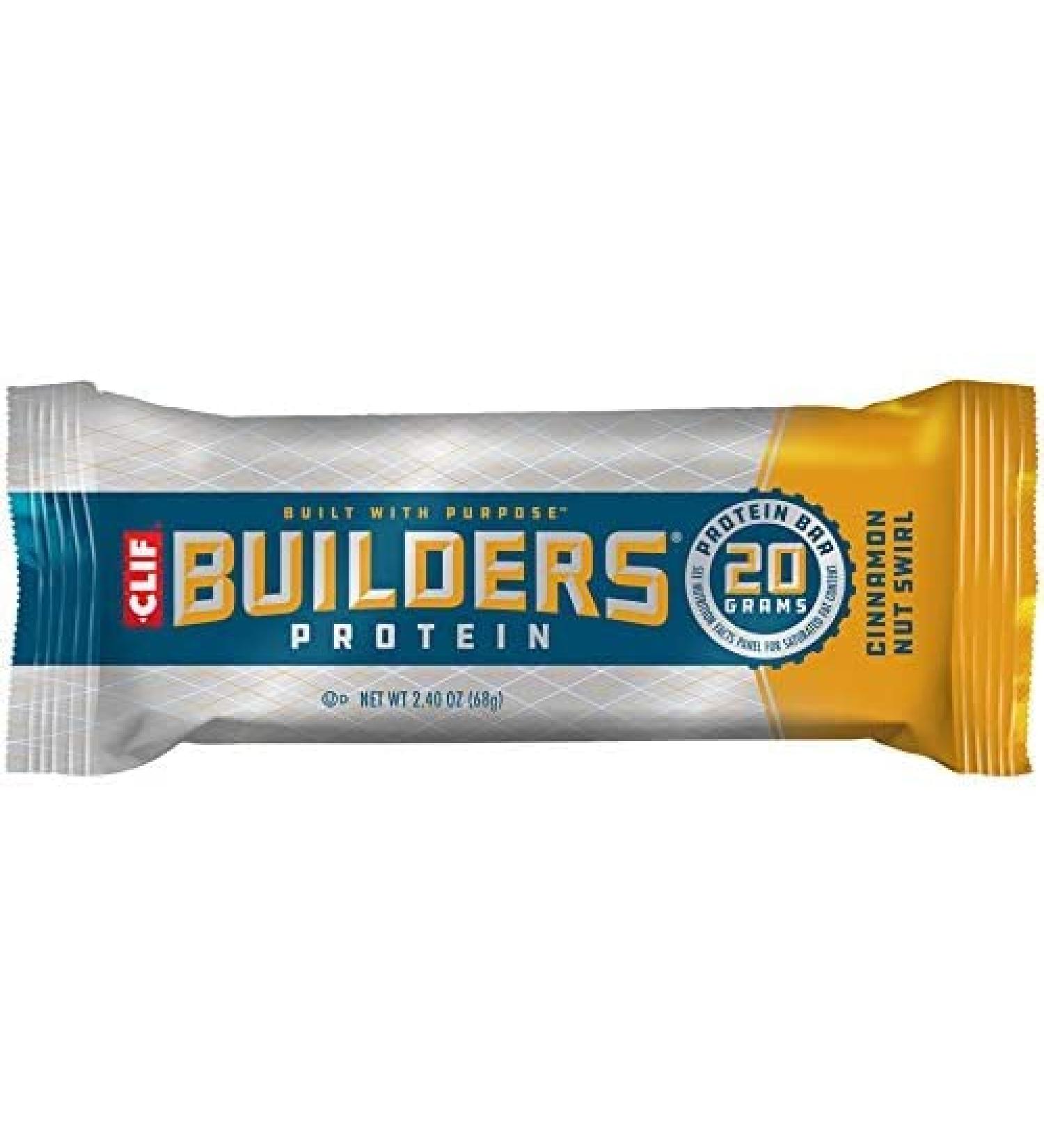Clif Bar Builder's Protein Bar Cinnamon Nut Swirl 12 Bars 2.40 oz (68 g) Each - Buy Online on SooperMarket.com