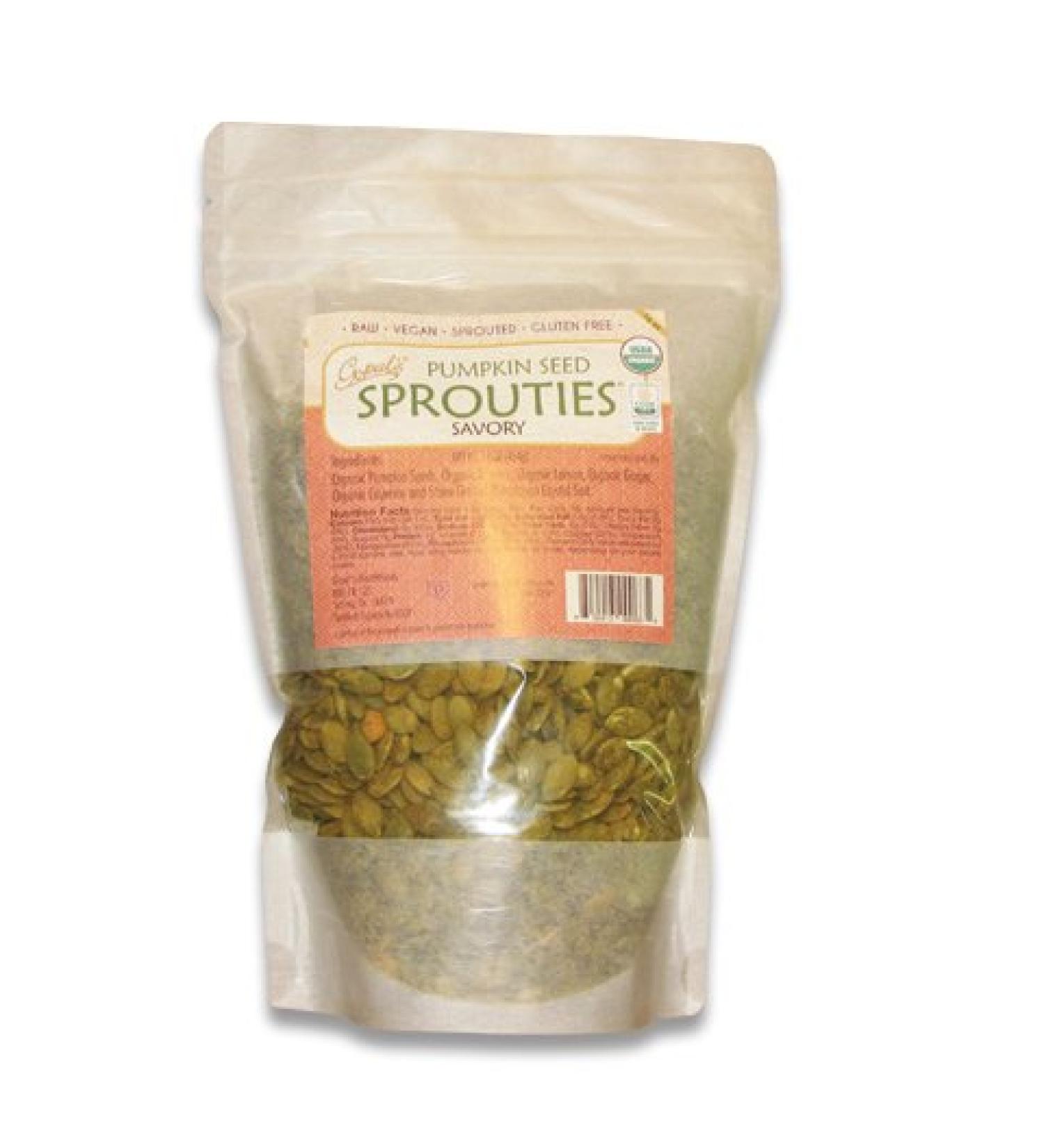 Gopal's Organic Savory Pumpkin Seed Sprouties, Raw, Sprouted, Gluten Free, Vegan (16oz)