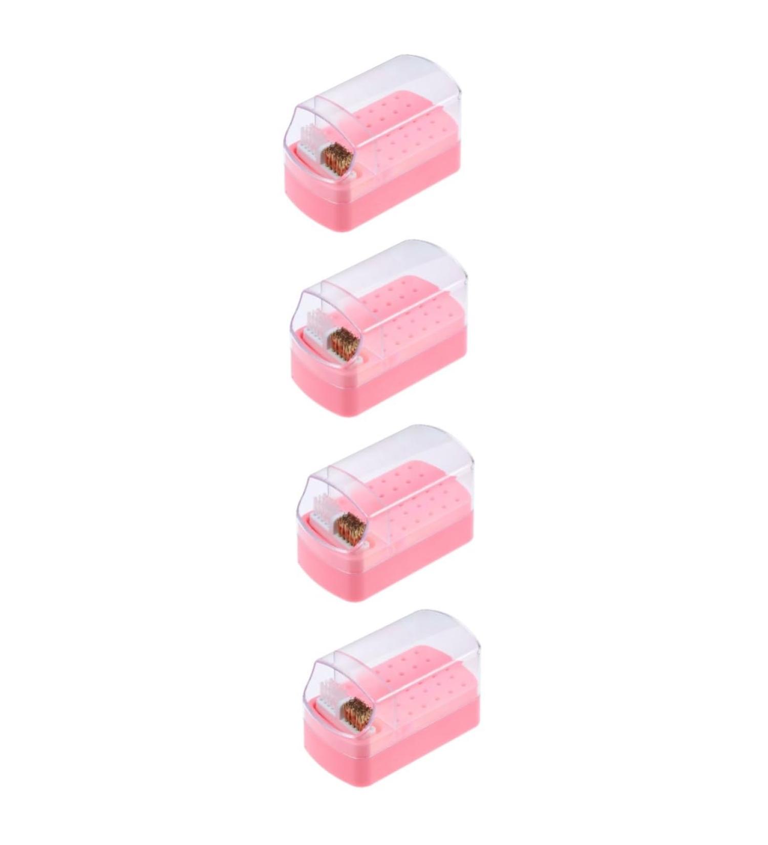 Beavorty 4pcs nail polish head box nail bits nail art supplies cleaning stuff nail tech organizers and storage drill bit holder for nails nail drill bits container nail grinding tool case - Buy Online on SooperMarket.com