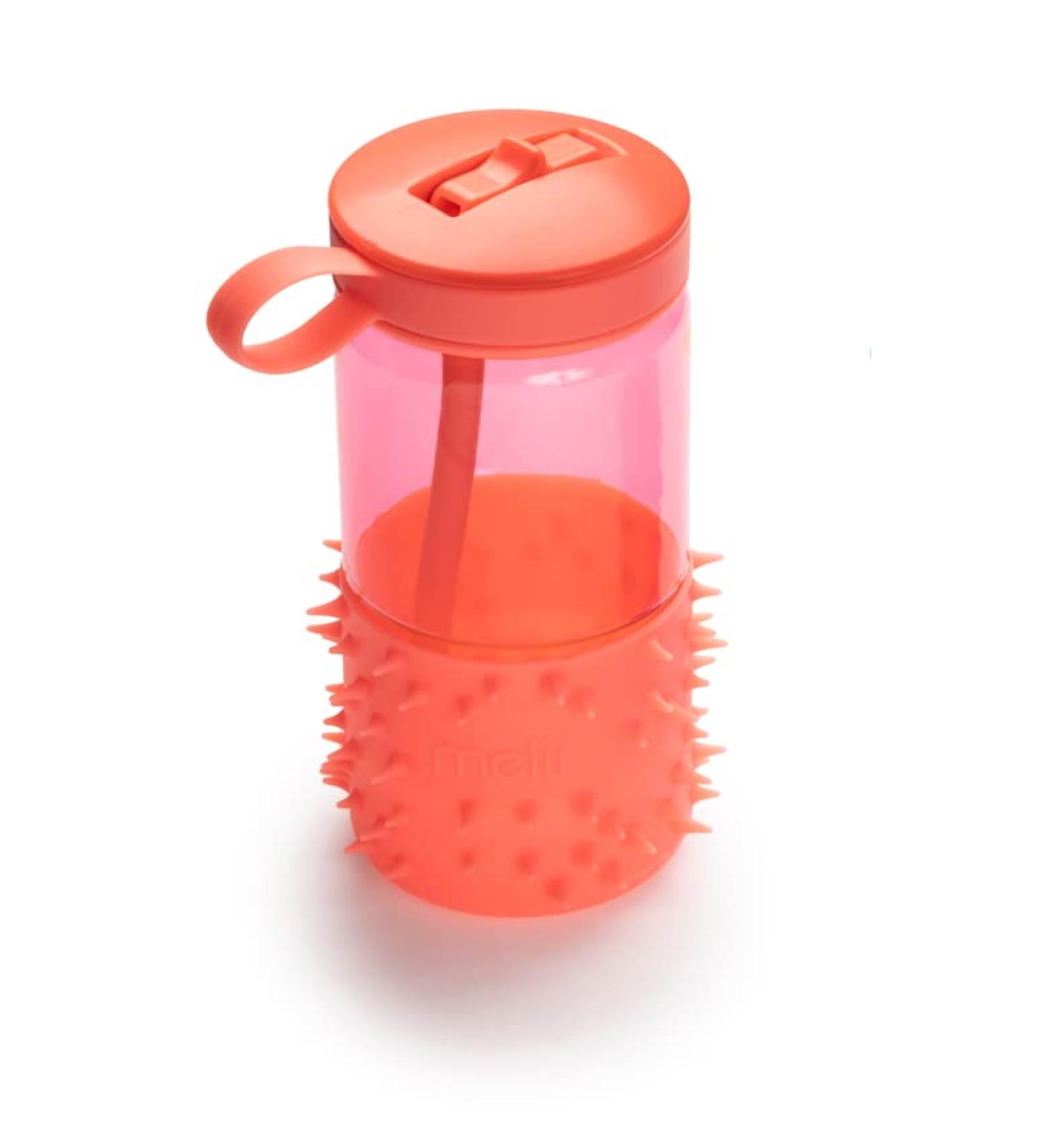 melii Spikey Kids Water Bottle with Straw  17oz (Pink)