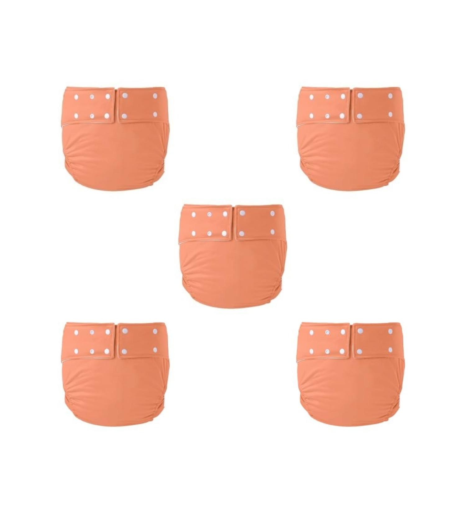 Premium Reusable Adult Cloth Diapers - 5 Set in Orange (72-92 cm) | Eco-Friendly & Comfortable - Buy Online on SooperMarket.com