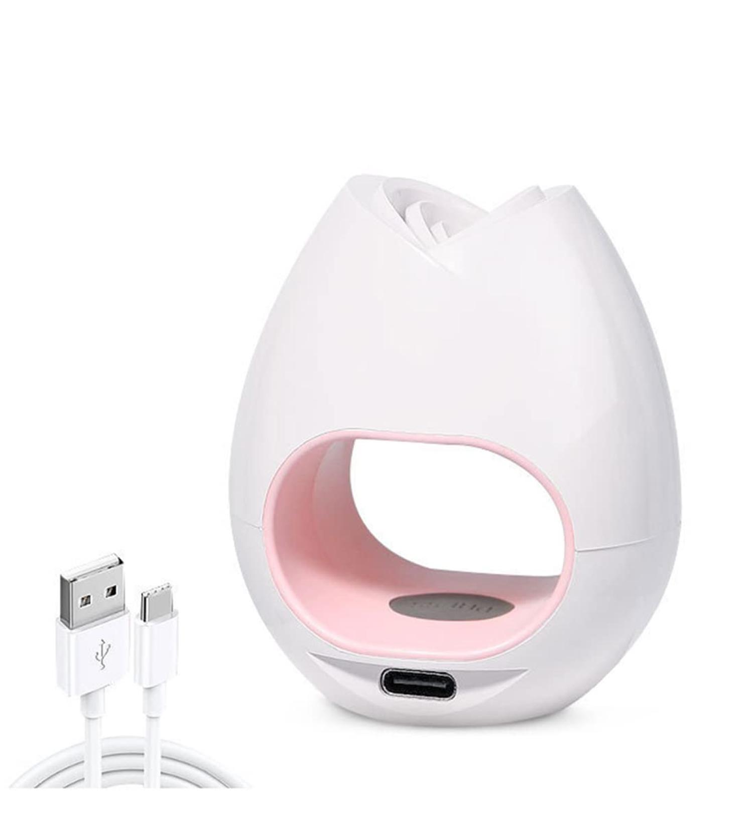 Mini White USB UV LED Nail Lamp 16W Portable Rose Shape Nail Dryer for Gel Polish Manicure - Button Model - Buy Online on SooperMarket.com