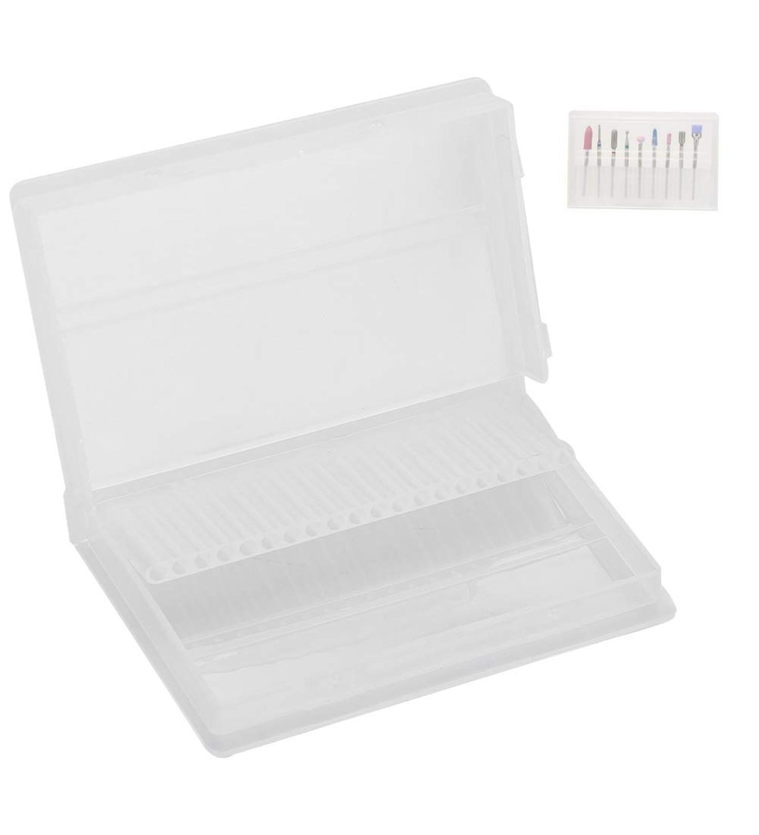 FILFEEL Nail Drill Bit Storage Box - 20 Slots Clear Plastic Detachable Case for Nail Art & Manicure Accessories - Buy Online on SooperMarket.com