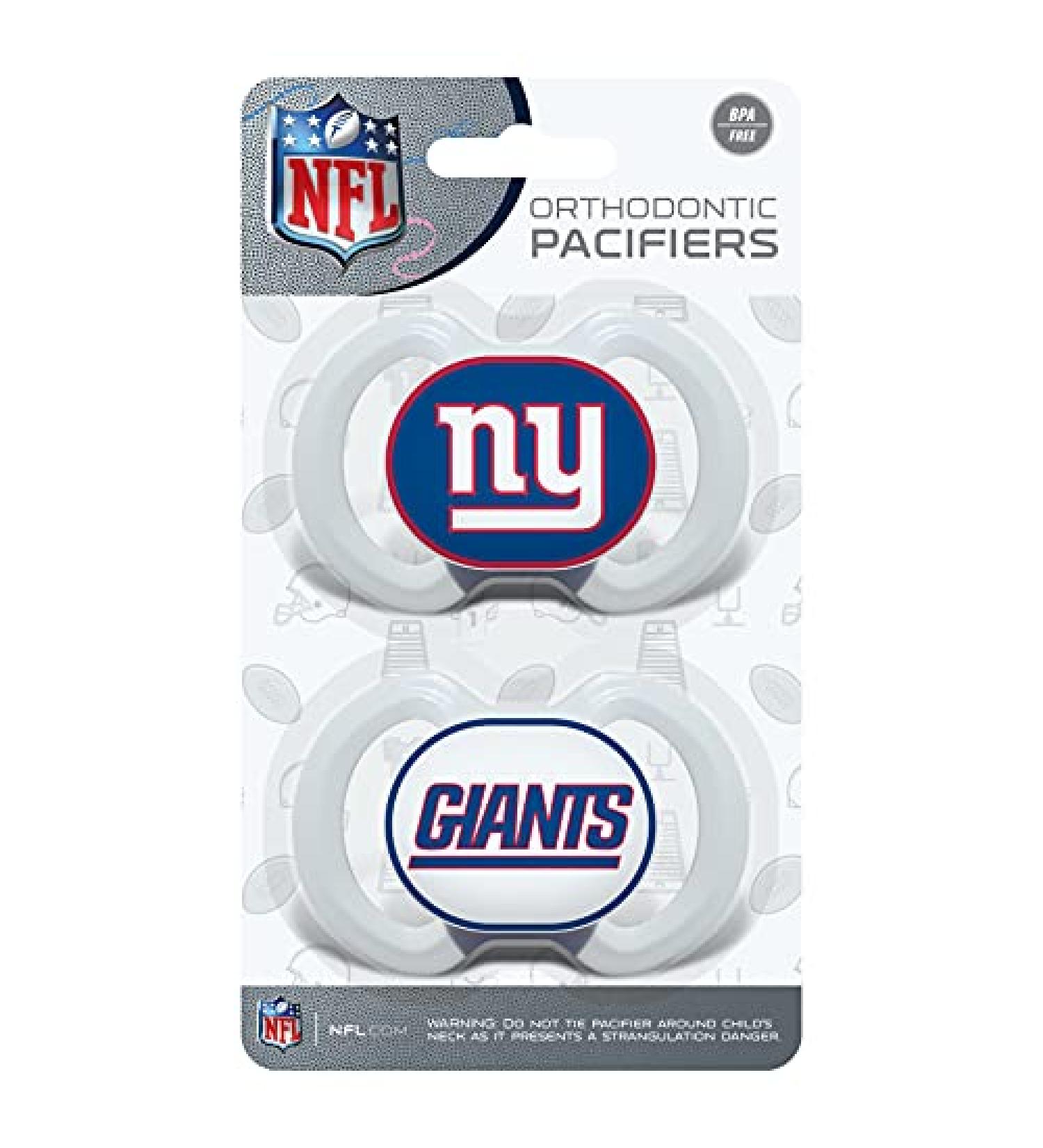 NFL New York Giants Pacifier 2-Pack by Baby Fanatic - Officially Licensed League Gear - Buy Online on SooperMarket.com