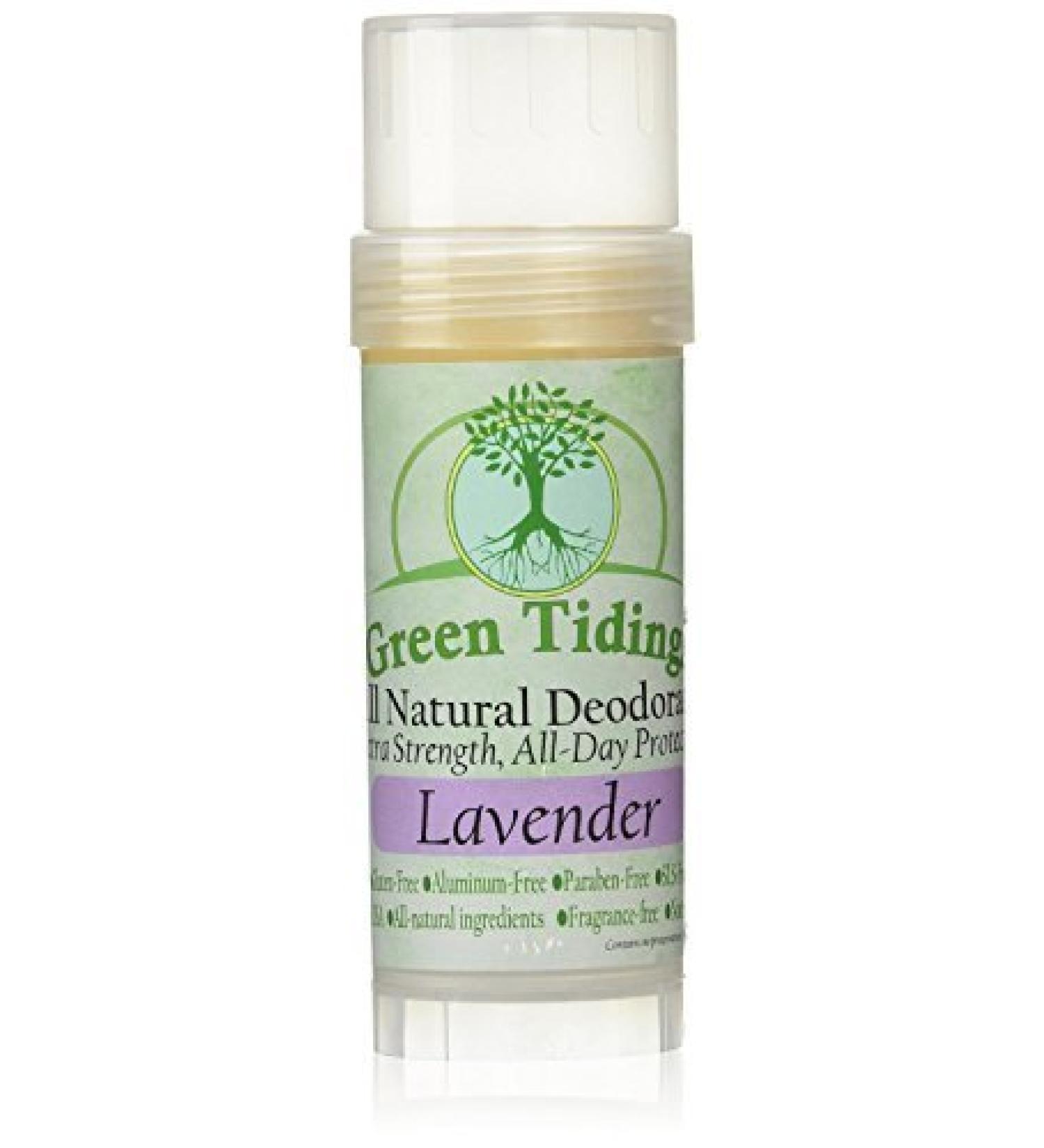Green Tidings Natural Lavender Deodorant | 2.7 Oz 1 Pack | Vegan  Organic Deodorant for Men and Women  Fragrance Free & Aluminum Free Deodorant  Underarm Antiperspirant 2.7 Ounce (Pack of 1)