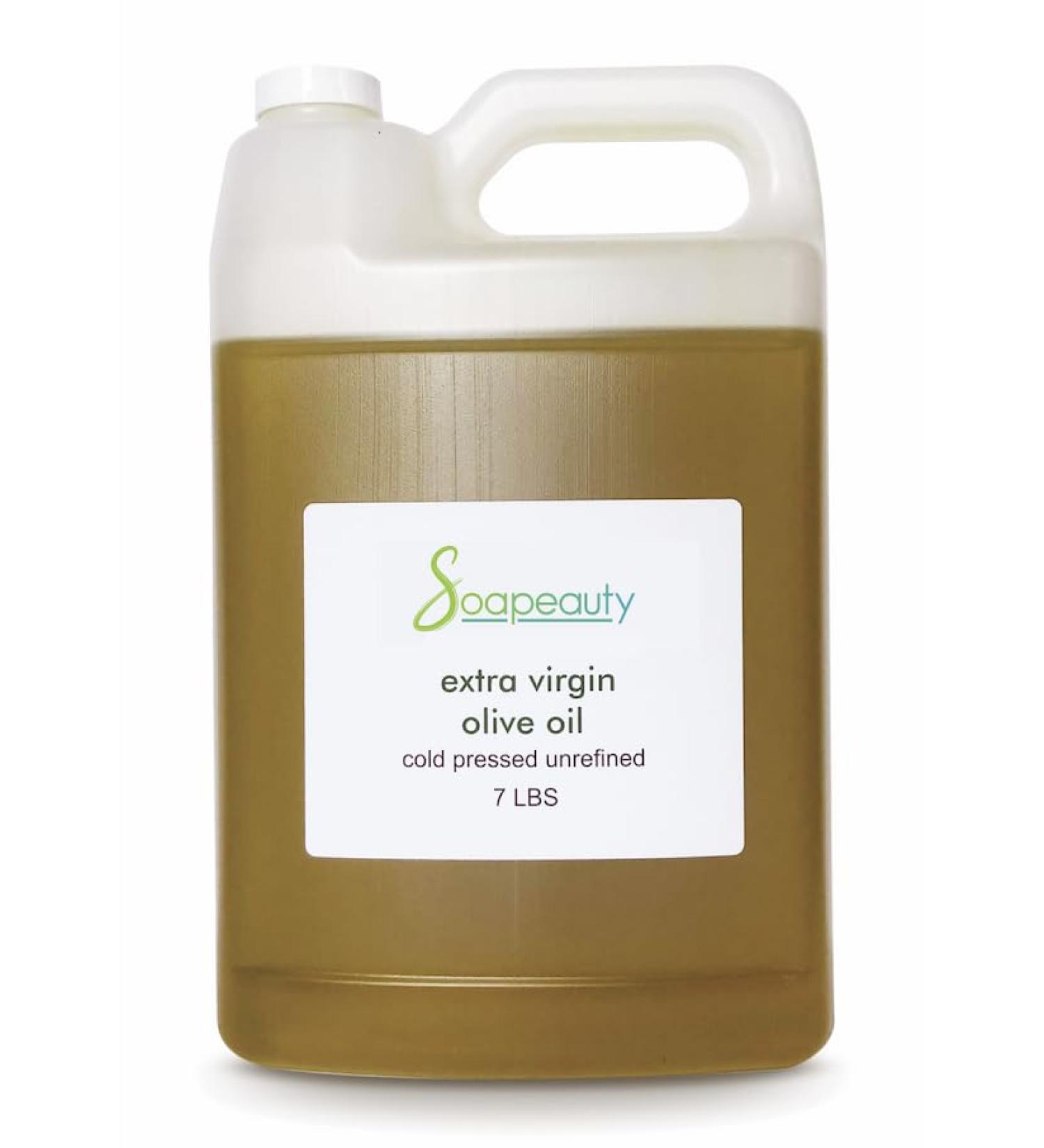 Soapeauty Extra Virgin Olive Oil - 100% Pure Cold-Pressed Carrier Oil for Massage Skin Hair & Soap Making - 7 lb - Buy Online on SooperMarket.com