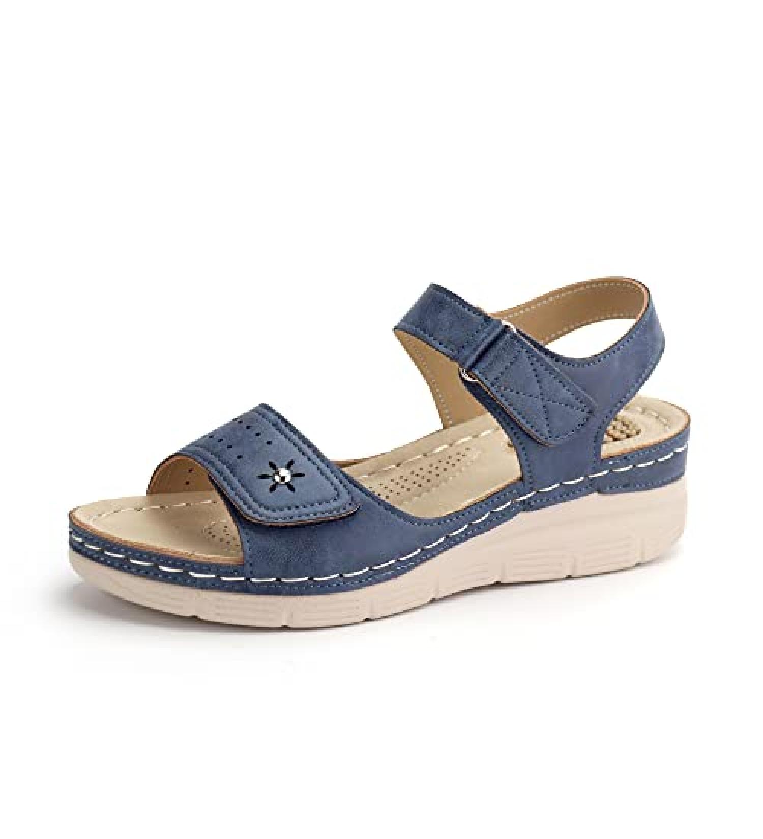 JABASIC Women's Orthotic Arch Support Sandals - Comfortable Walking Sandals (Navy, Size 7) - Buy Online on SooperMarket.com