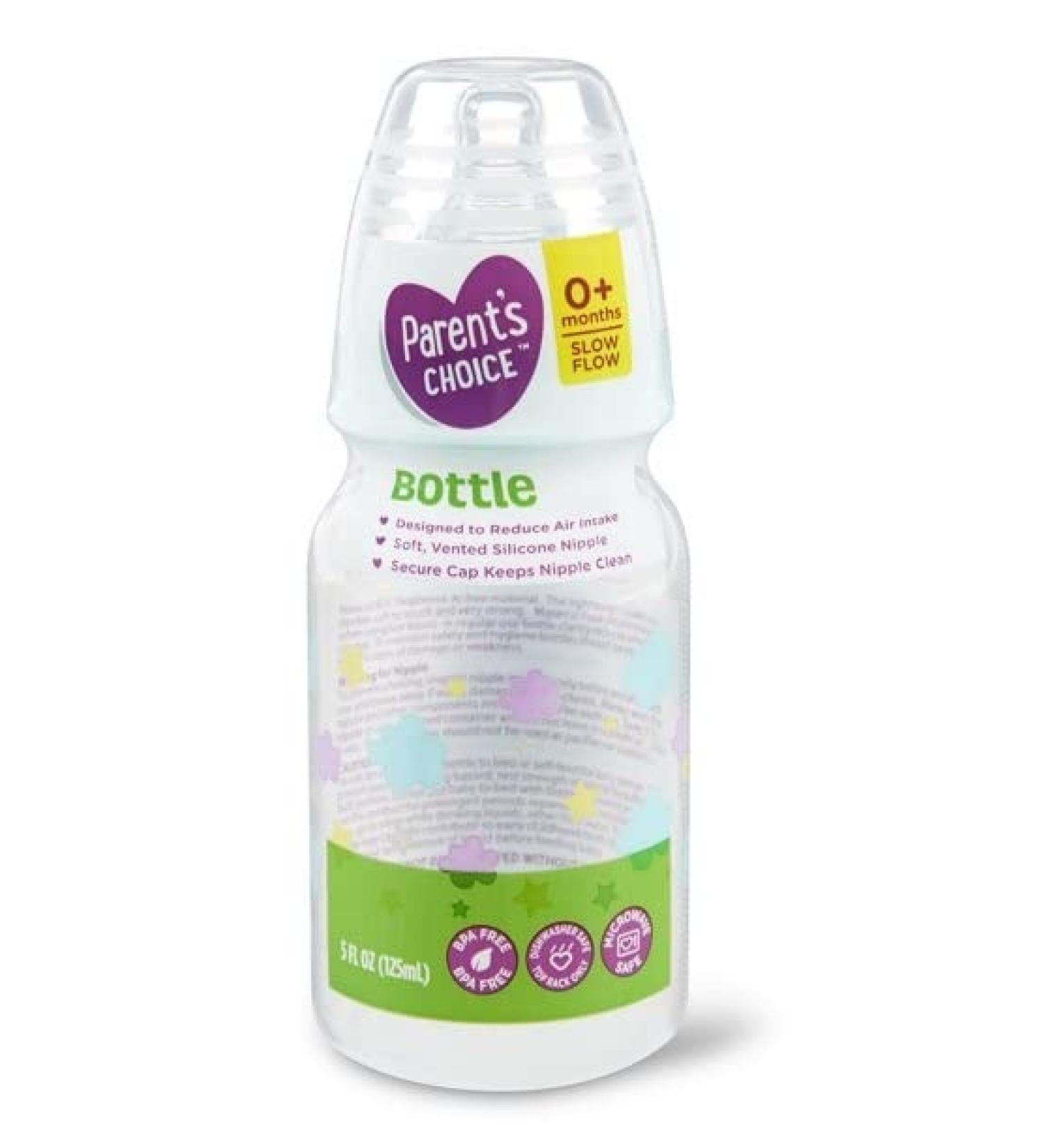 Parent's Choice Slow Flow Bottle  0+ Months (5 Ounce  Blue) 5 Ounce Blue
