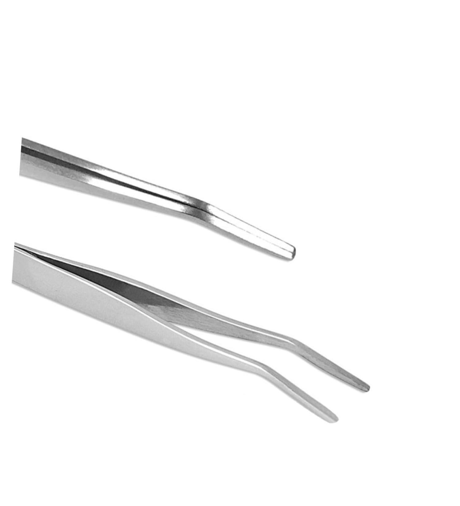 minkissy Eyelashes Tweezer Lash Cluster Stainless Steel Eyebrow Tweezer Eyelash Tweezer Eyelashes Extension Clip Makeup Tweezer Eyebrow Clip Cosmetic medium Silver - Buy Online on SooperMarket.com