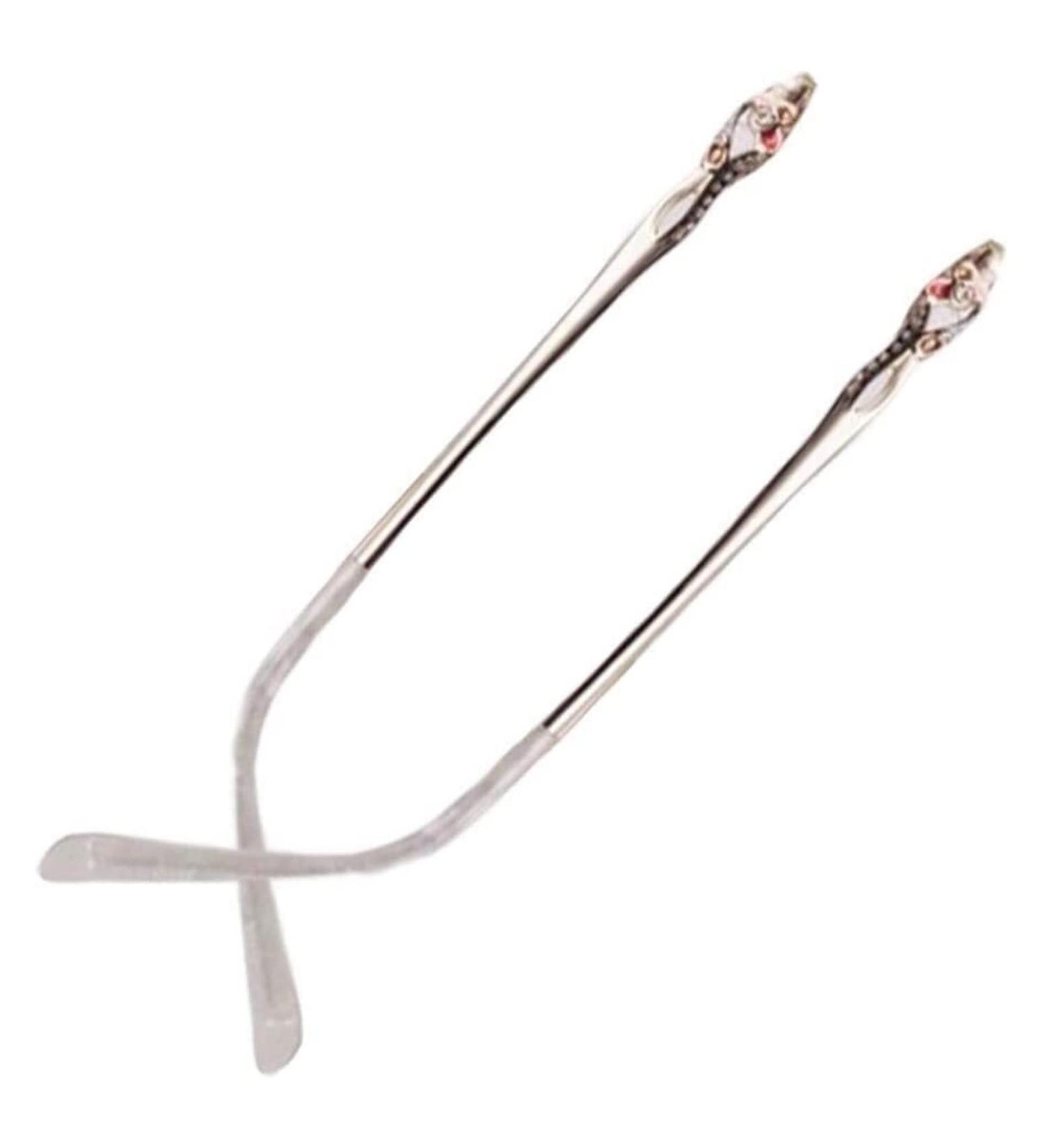 RANARA Eyeglass End Tips Replacement Eyeglass Legs Eyeglass Accessories 1 Pair Women White Replacement Temple Arms Metal Rimless Eyeglass Accessories