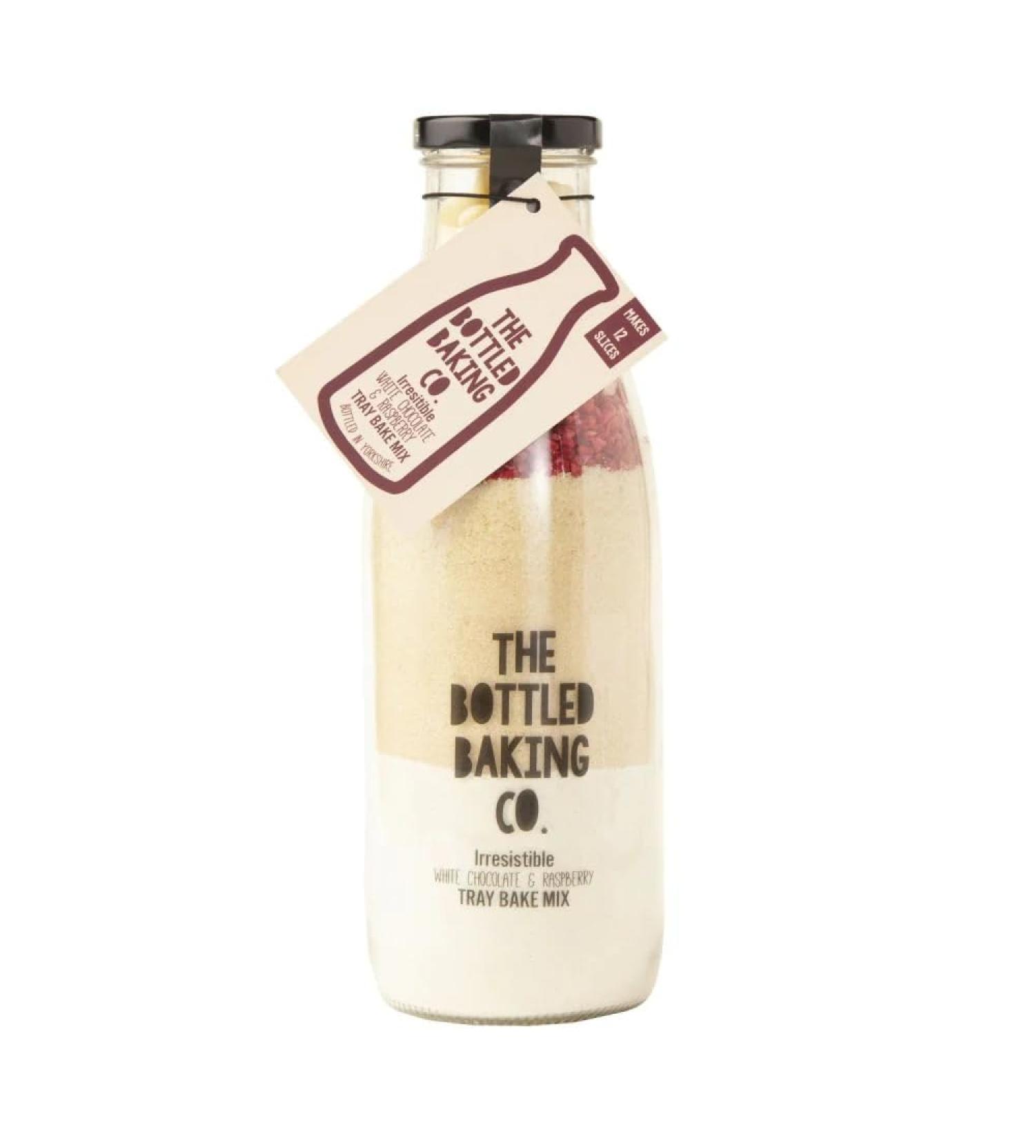 Bottled Baking Co White Chocolate & Raspberry Tray Bake Mix Great Taste Award Winning Premade Cake Mix With Instructions For Baking A Delicious Tray Bake At Home (Makes Approx. 16 Slices)