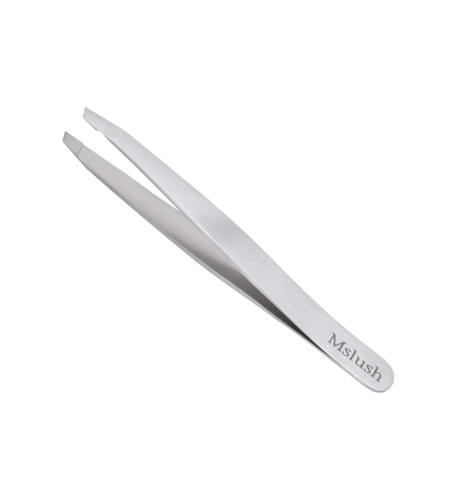 Stainless Steel Slanted Tweezer for Ingrown Hair Removal - Professional Eyebrow, Chin, and Facial Hair Remover - Ergonomic Design for Precision Plucking - Buy Online on SooperMarket.com