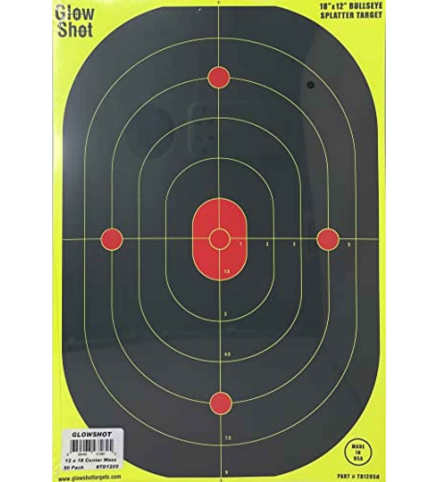 50 Pack 12x18-Inch Bullseye Glowshot Splatter Targets - High Visibility Shooting Targets - Buy Online on SooperMarket.com