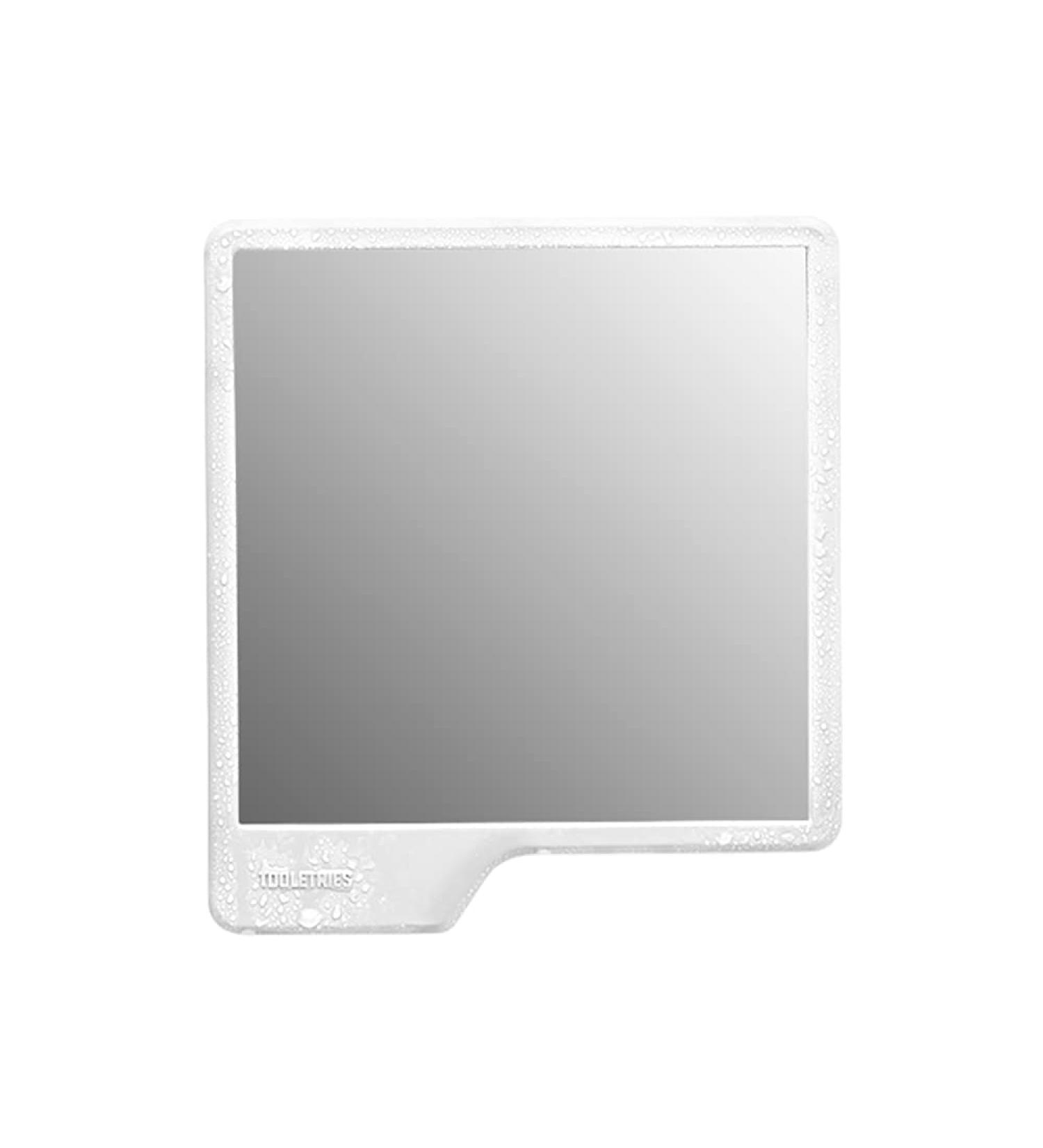 Tooletries Oliver Shower Mirror - Premium Shatterproof Silicone Mirror for Shaving and Grooming in White - Buy Online on SooperMarket.com