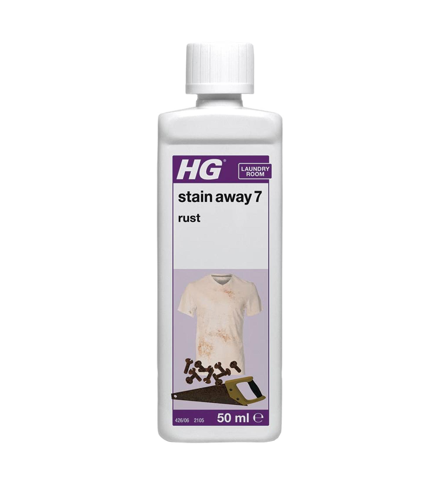 HG Stain Away 7 Rust Stain Remover | Textile Safe 50ml | Removes Stubborn Rust Stains from Clothes, Tiles, Concrete, and Natural Stone - Buy Online on SooperMarket.com