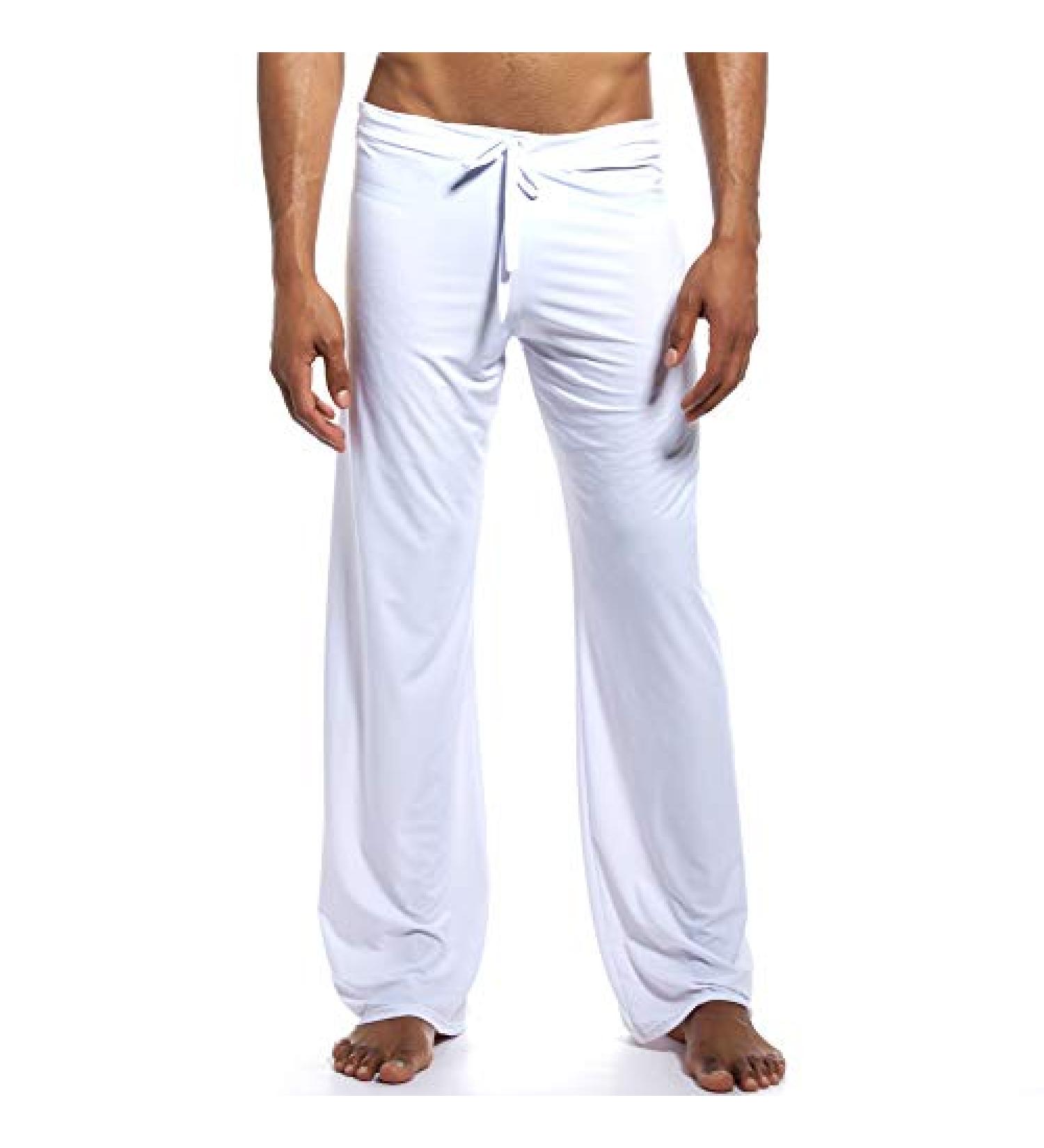 K-Men Mens Ice Silk Low Rise Yoga Pants - White, Medium - Buy Online on SooperMarket.com
