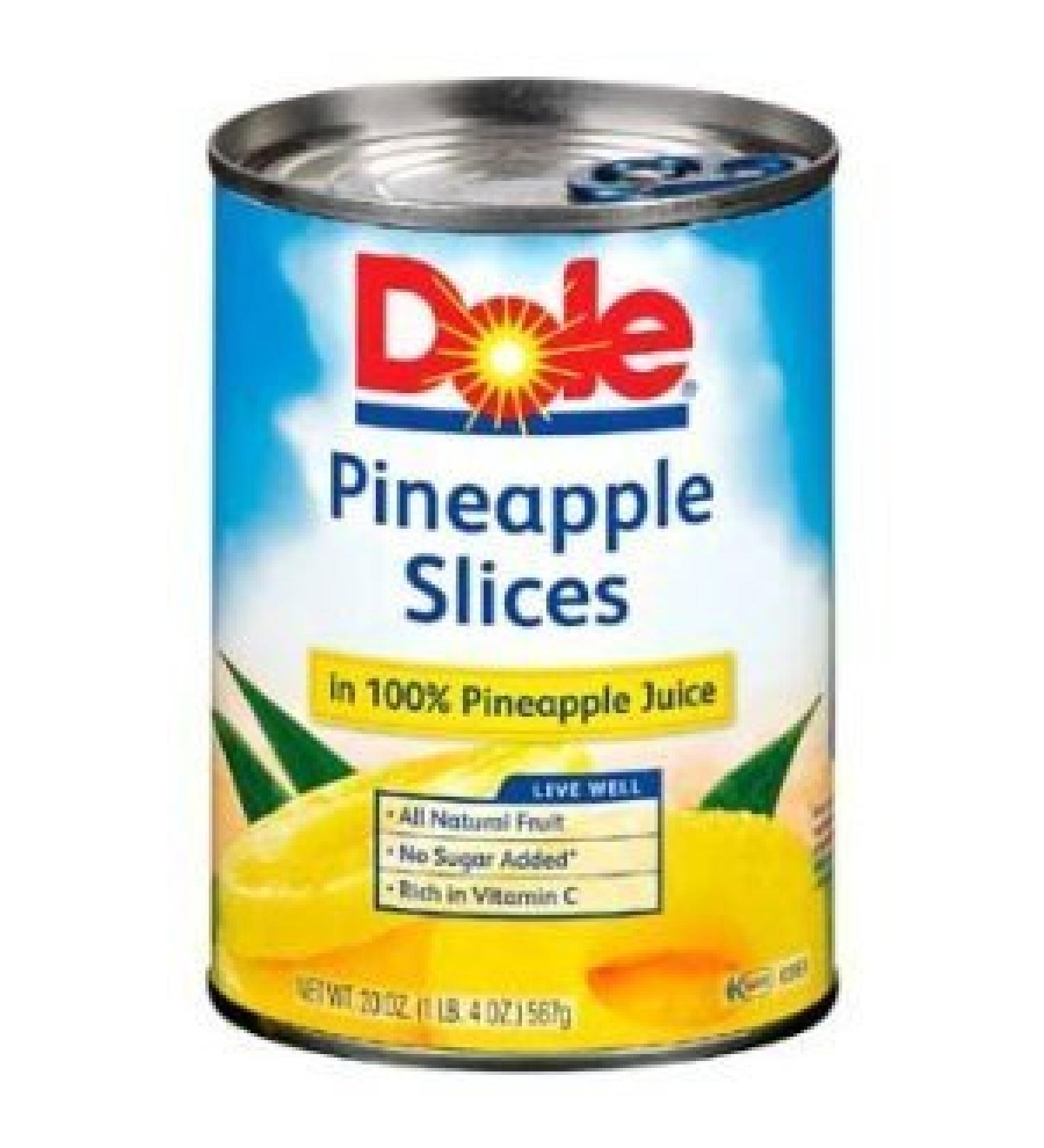 Dole Pineapple Slices in 100% Pineapple Juice, 20 ounce Cans (Pack of 6)