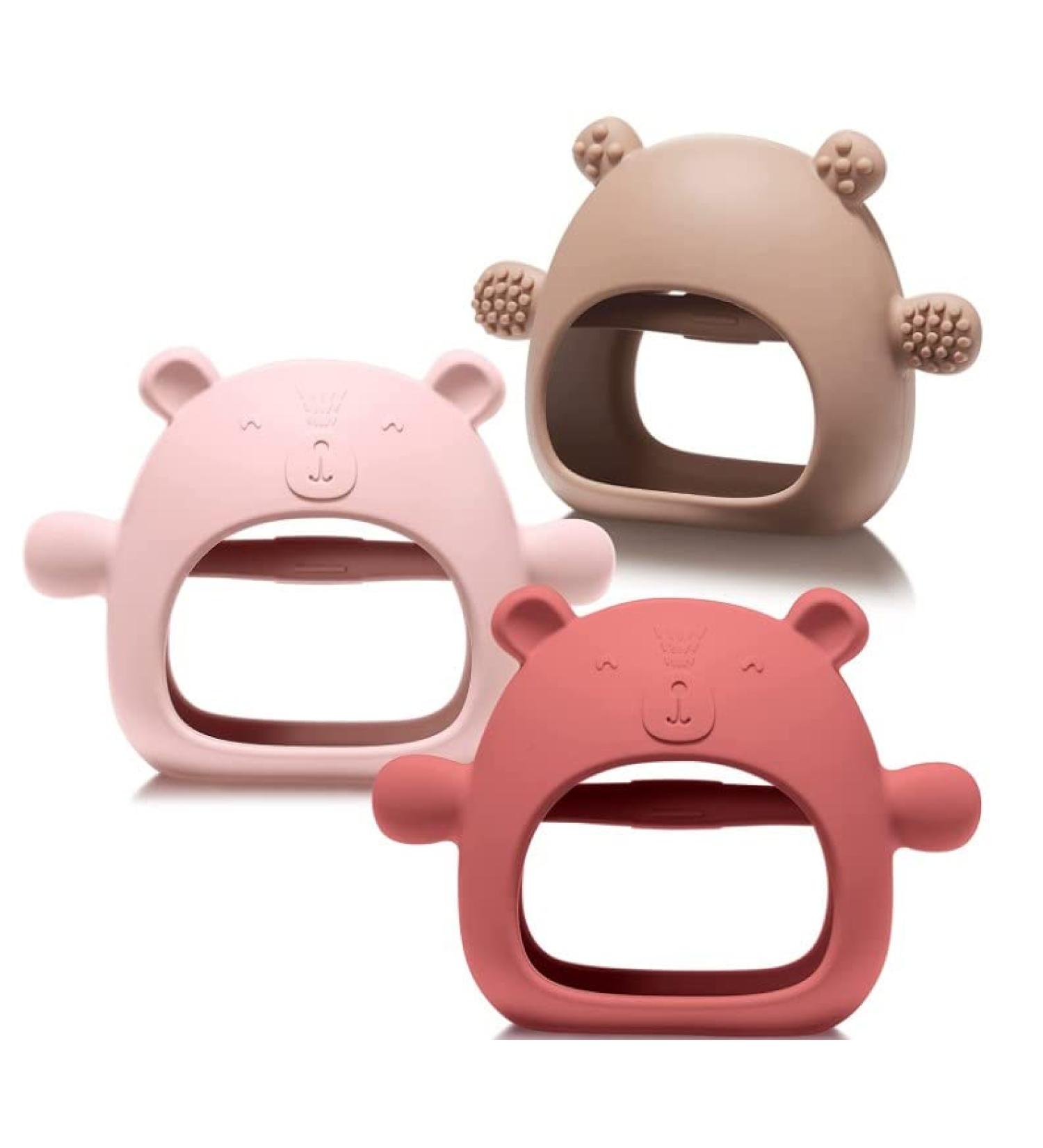 Bazzle Baby Teething Toys and Rattles for Baby 0-12 Months Infants Baby Chew Toys for Sucking Needs Silicone Sensory Teething Pacifiers for Baby Baby Gift (Bear Buddy) - Buy Online on SooperMarket.com