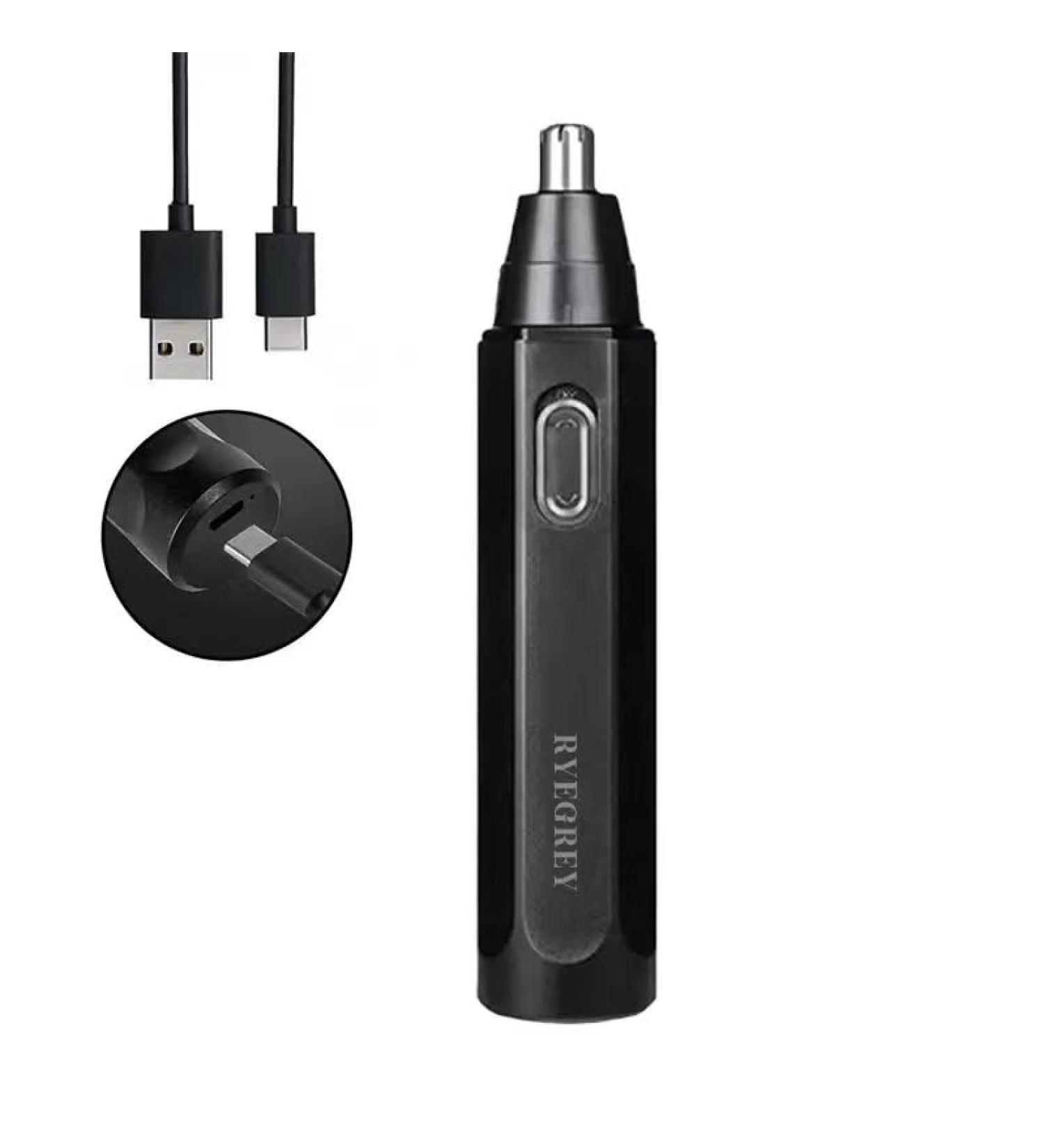 Buy Electric Nose Hair Trimmer - USB Rechargeable Painless Eyebrow & Facial Hair Trimmer for Men & Women Washable Double Edged Blade (Black) | Fast International Shipping - Buy Online on SooperMarket.com
