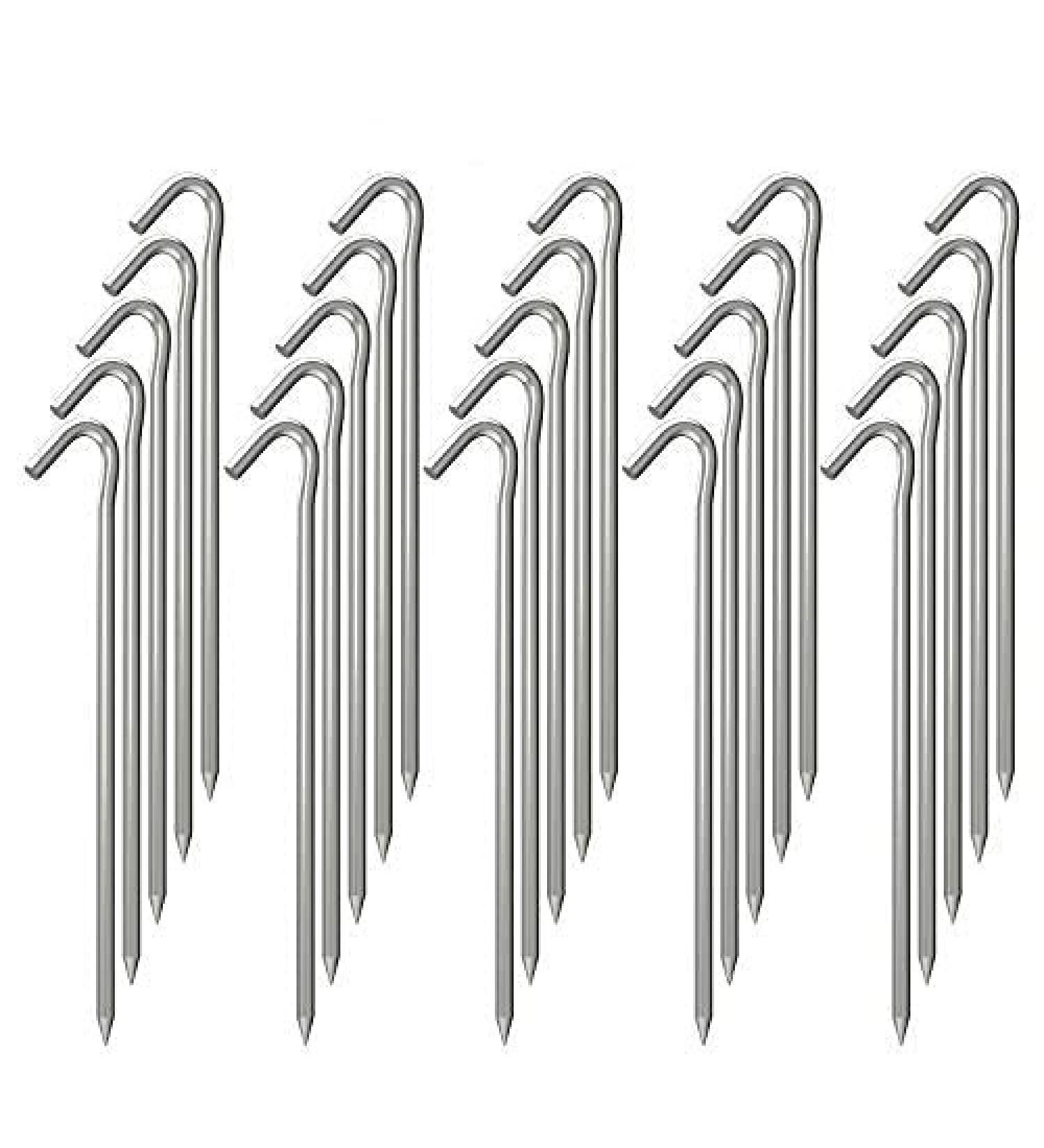 OK5STAR 9 Inch Galvanized Tent Stakes - 25 Pack Heavy Duty Steel Camping Pegs - Buy Online on SooperMarket.com