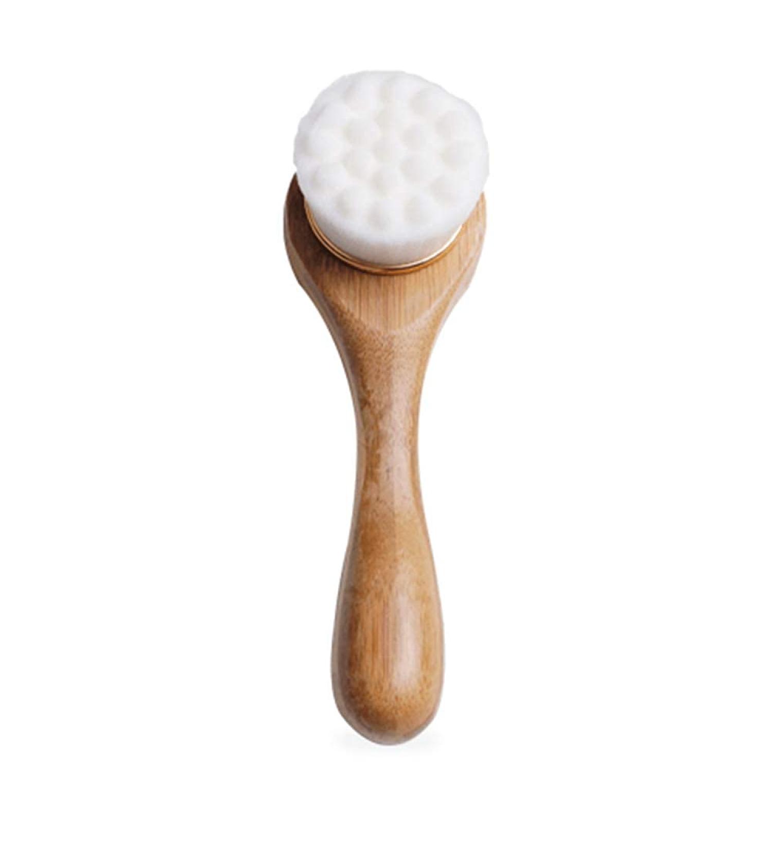 Alana Mitchell Bamboo Facial Cleansing Brush  Ultra Soft Face Scrubber  Deep Cleansing & Exfoliating Face Brush  Manual Scrub Facial Brush - Powerful Facial Skin Care Products for Youthful Skin