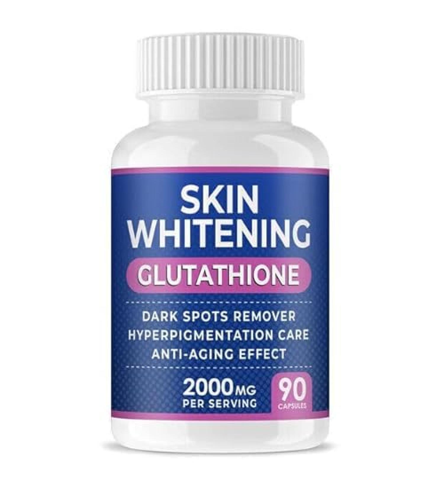 ROCKPEAK Skin Whitening Glutathione 2000 mg - Brightening Pills | 90 Capsules for Radiant Skin - Fast International Shipping - Buy Online on SooperMarket.com