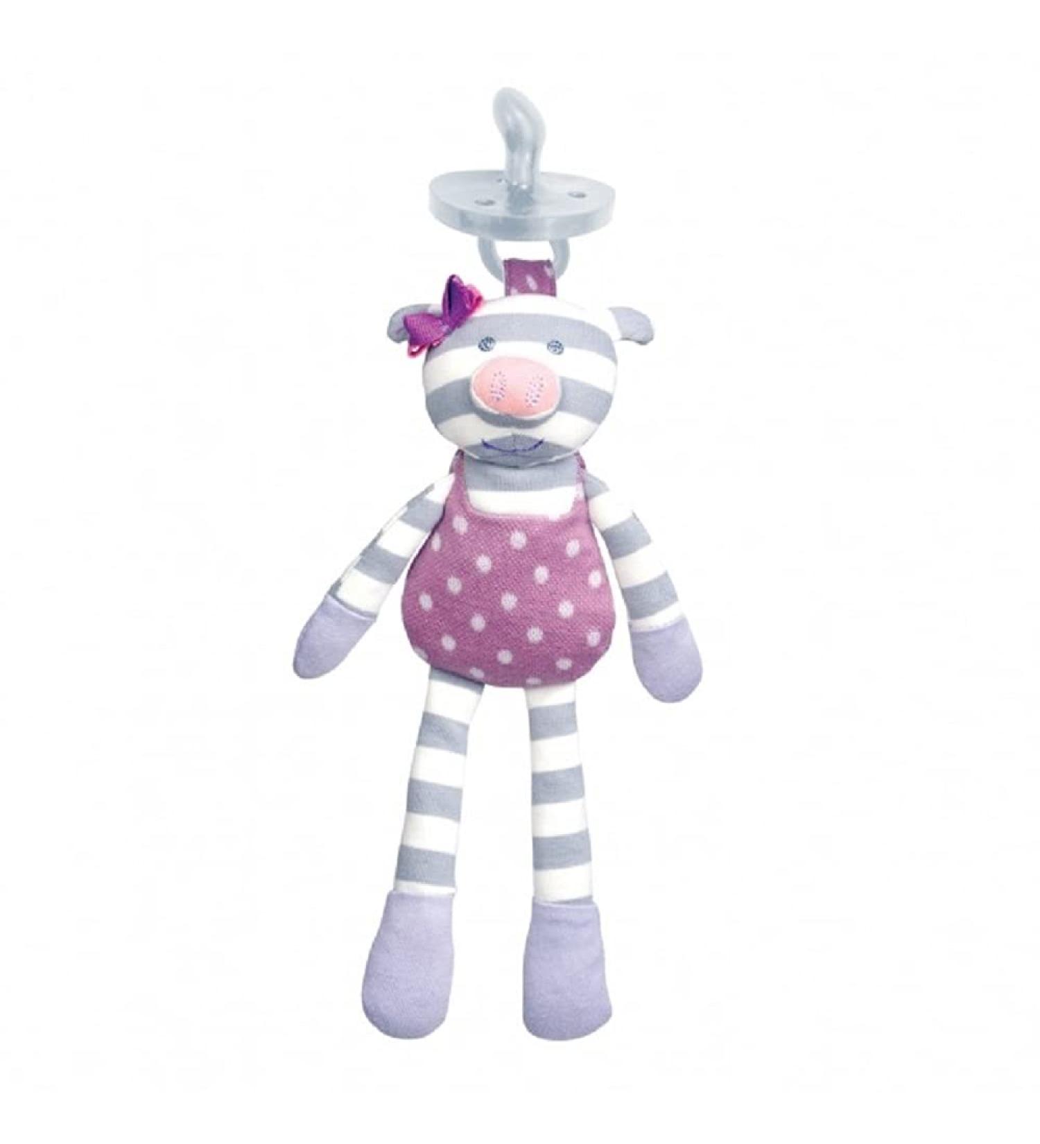 Apple Park Organic Farm Buddies Penny Pig Pacifier Buddy - Hypoallergenic 100% Cotton Baby Toy - Buy Online on SooperMarket.com