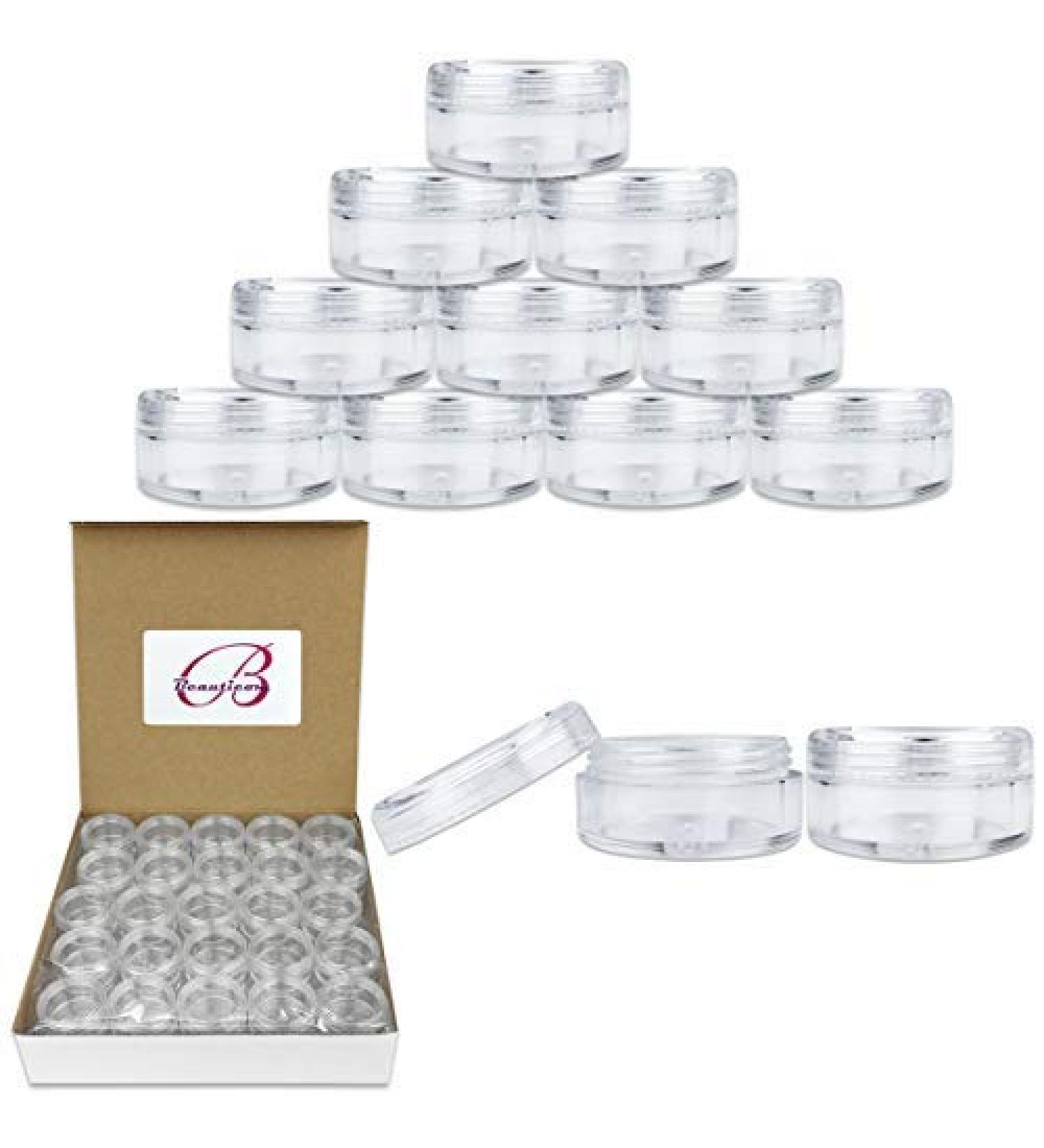 50 Clear 5g Acrylic Jars - BPA Free Cosmetic Containers for Makeup, Samples, and More - Buy Online on SooperMarket.com