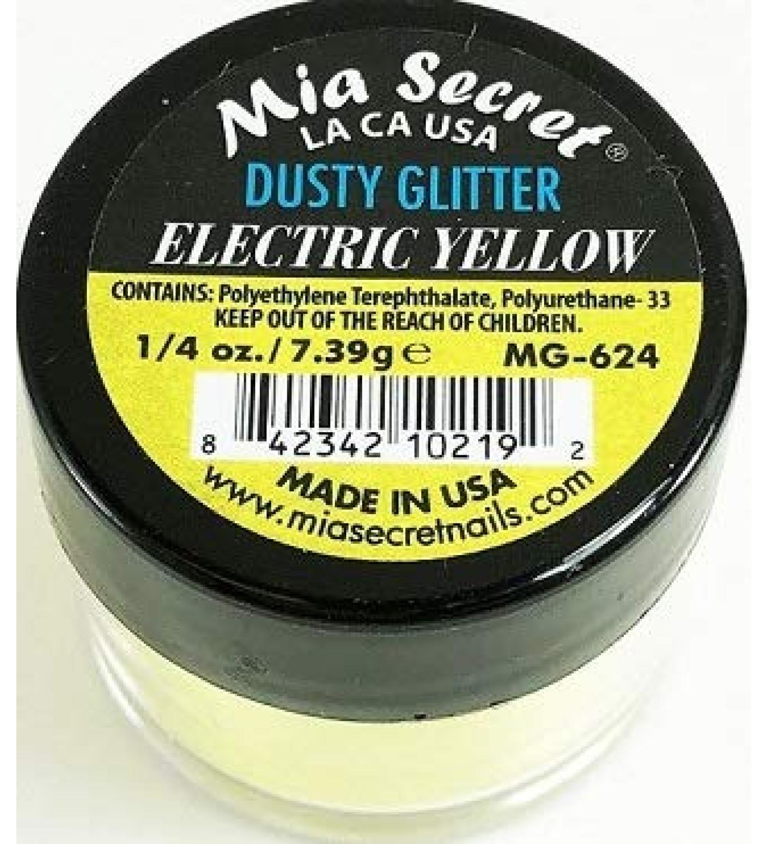 Mia Secret Dusty Glitter Collection - .25 oz (Electric Yellow)