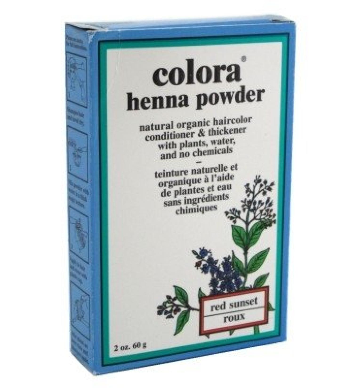 Colora Henna Powder Hair Color Red Sunset 2oz (2 Pack)