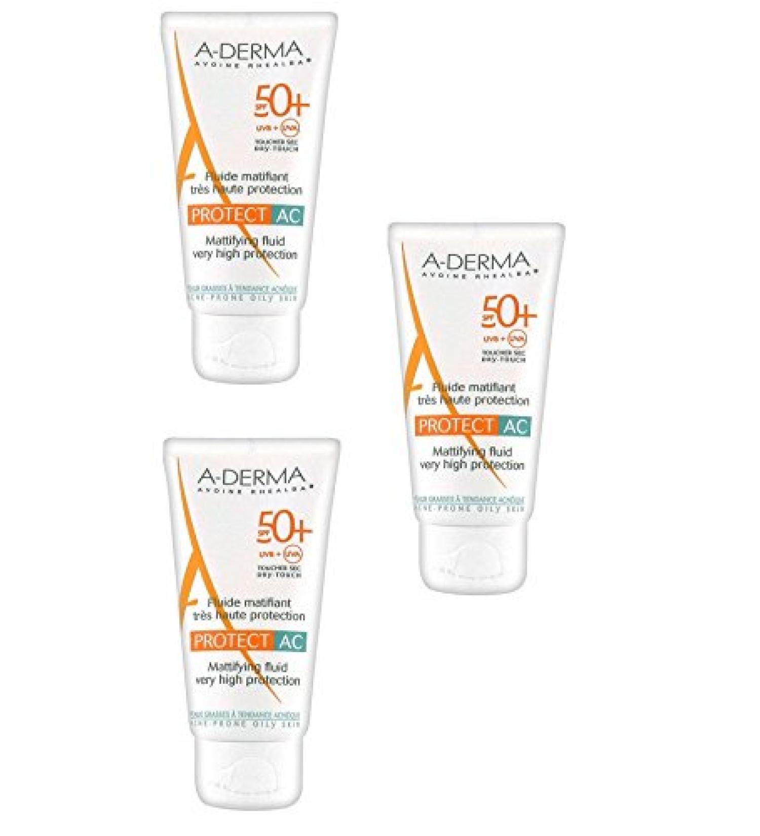 a-derma Protect AC Mattifying Fluid Protection high Fluid Mattifying SPF50 + 3 x Lint Special Offer