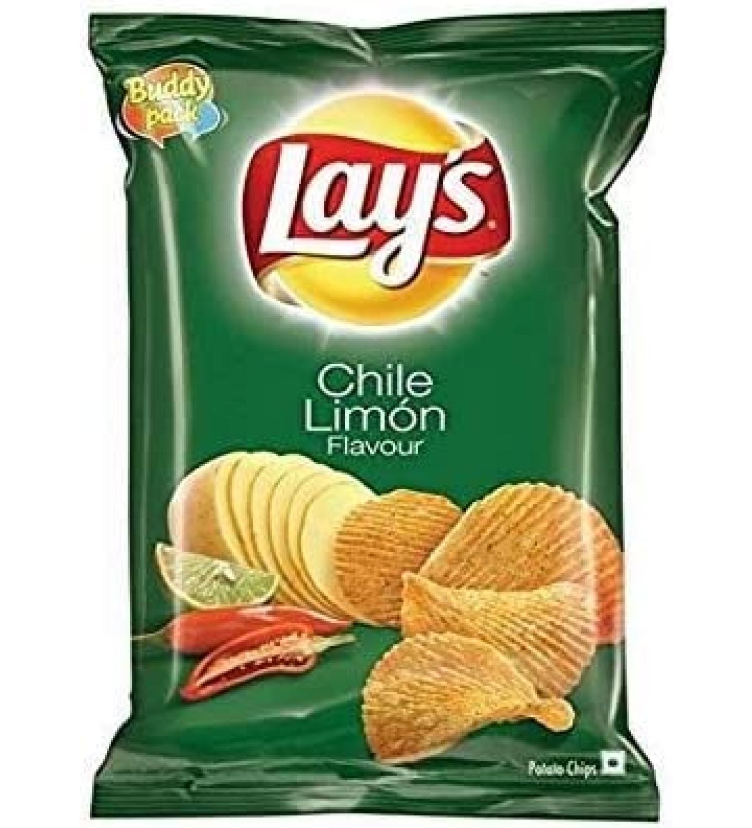 Lays Chilli Lemon Chips | Farm-grown Potatoes | Crispy and Delicious | (Pack of 6) - Buy Online on SooperMarket.com