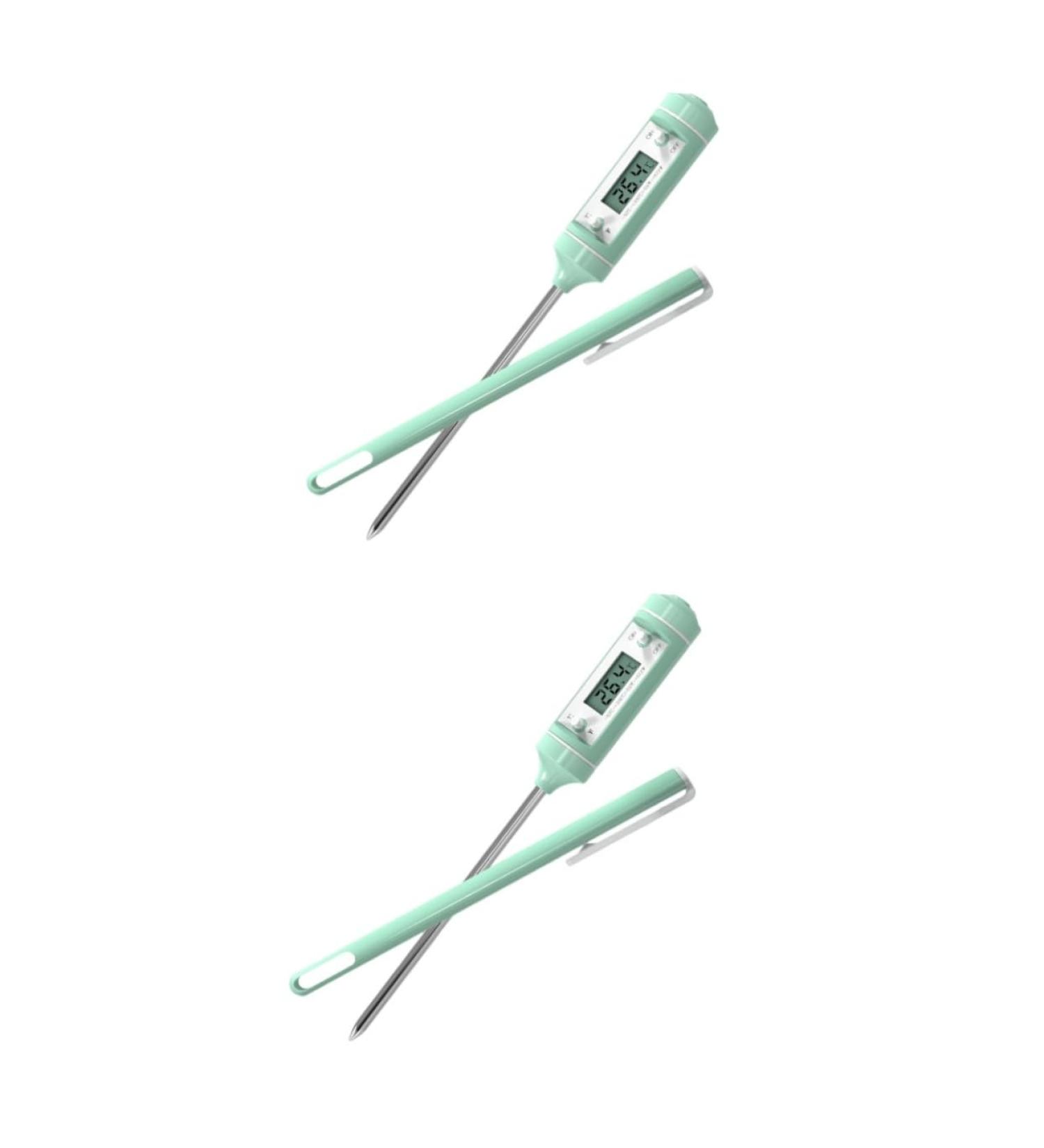 Unomor Stainless Steel Thermometer Set - 2pcs LED Water & Baby Food Thermometer for Feeding Bottles - Green 18.5x3cm - Buy Online on SooperMarket.com