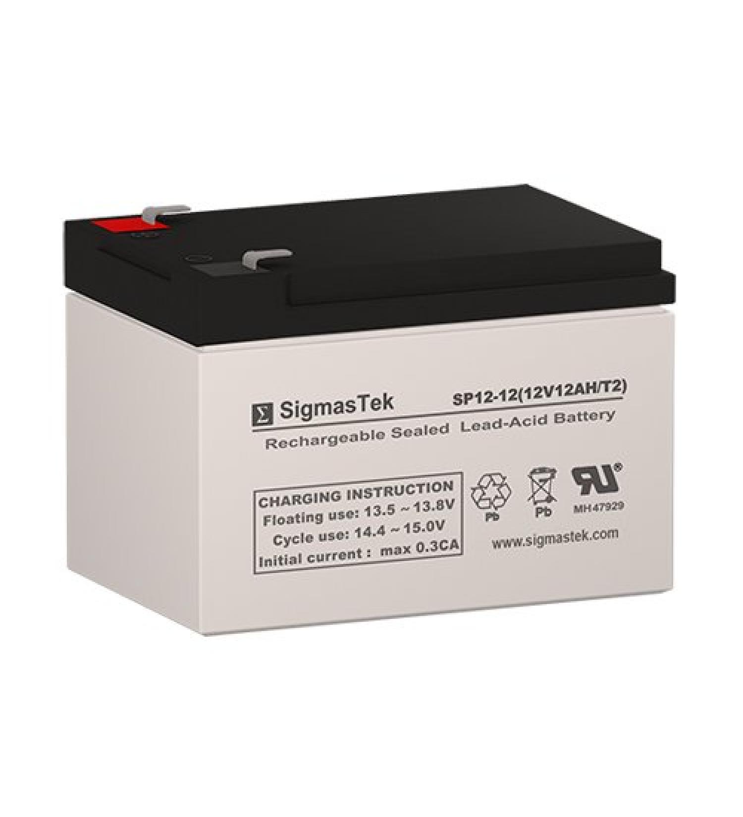 WP12-12E 12 Volt 12 AmpH SLA Replacement Battery with F2 Terminal