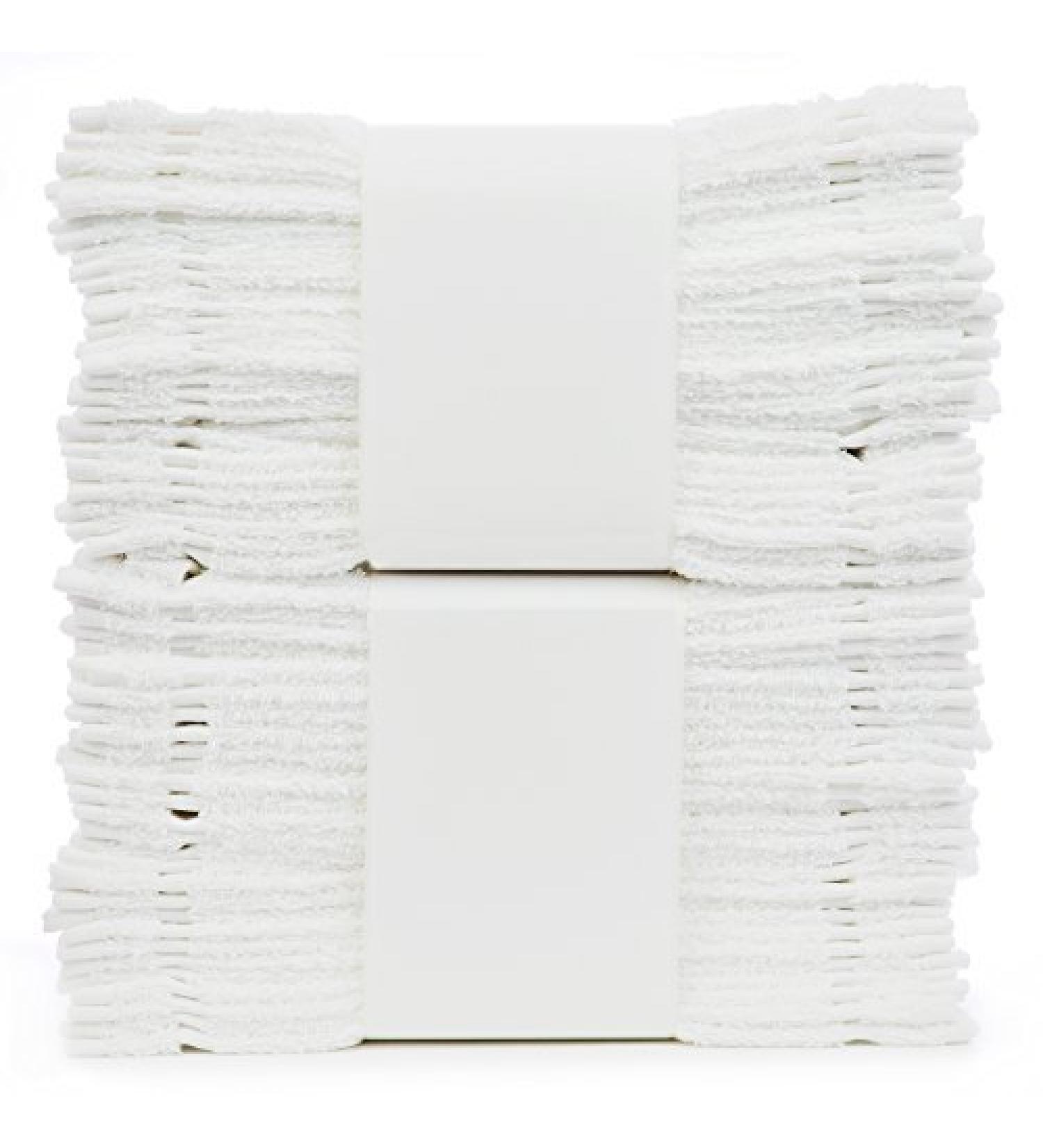 BC BARE COTTON 892-101-01 Washcloth Set of 24 White Washcloth - Set of 24 White