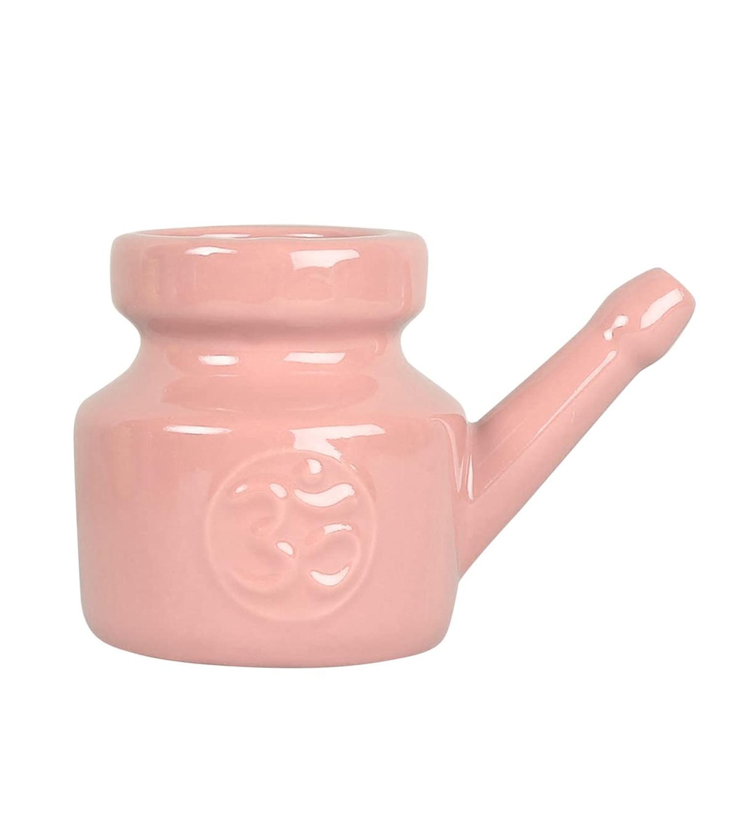 uaelua 350Ml Ceramic Neti Pot Nose Cleaning Pot Leakproof Spout Pot for Nasal Rinsing Nose Washing Men Women Pink - Buy Online on SooperMarket.com